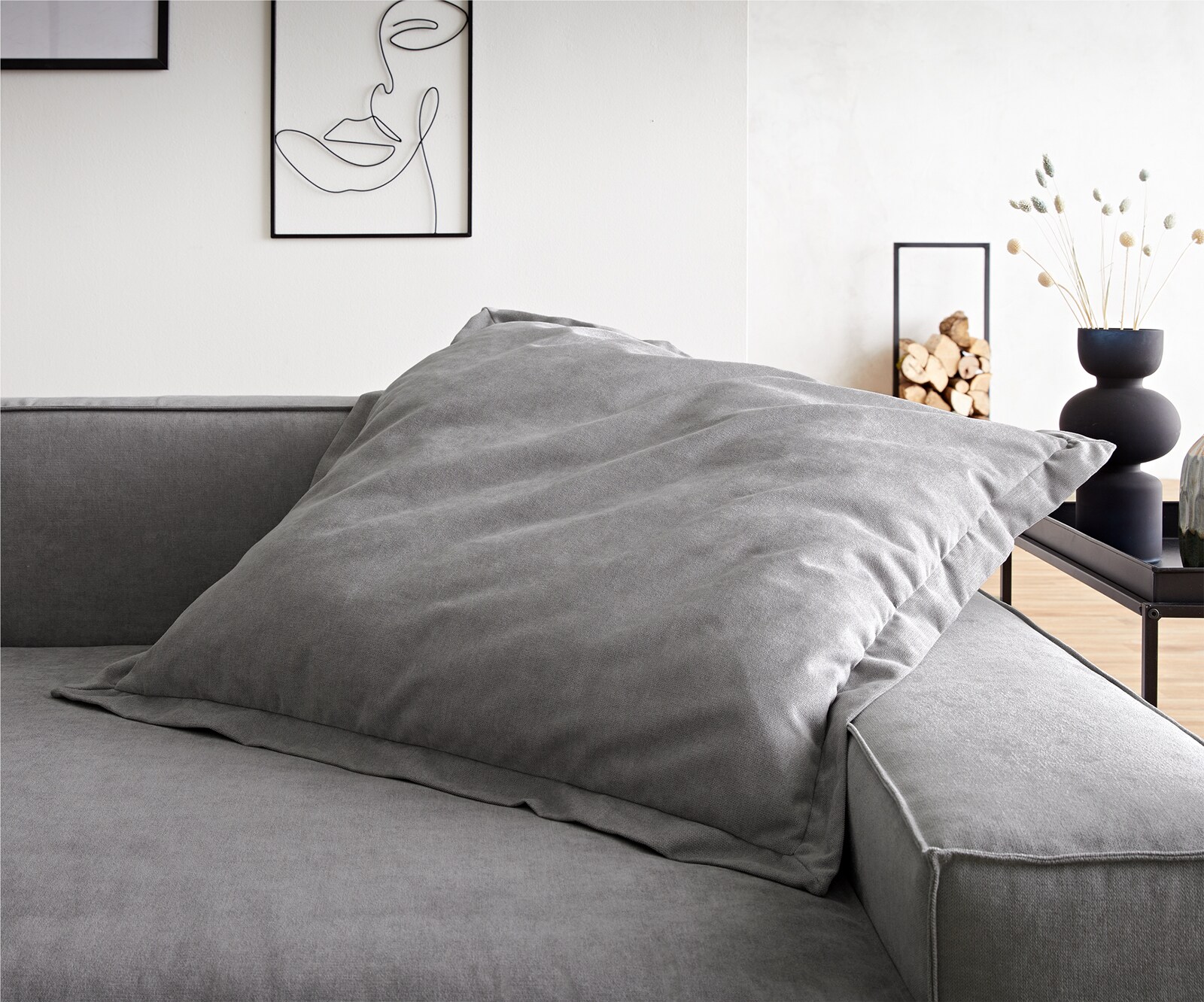 Sirpio Coussin à jeter 85x85 Microfibre Gris 1
