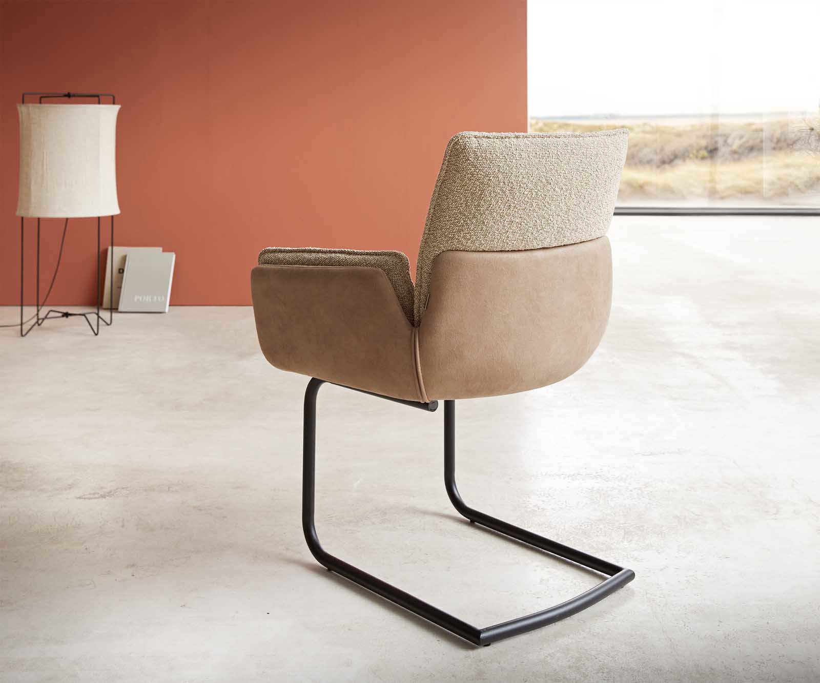 Cantilever Nela-Flex tissu mixte couleur boue pied cantilever rond noir 4 Cantilever Nela-Flex tissu mixte couleur boue pied cantilever rond noir 4