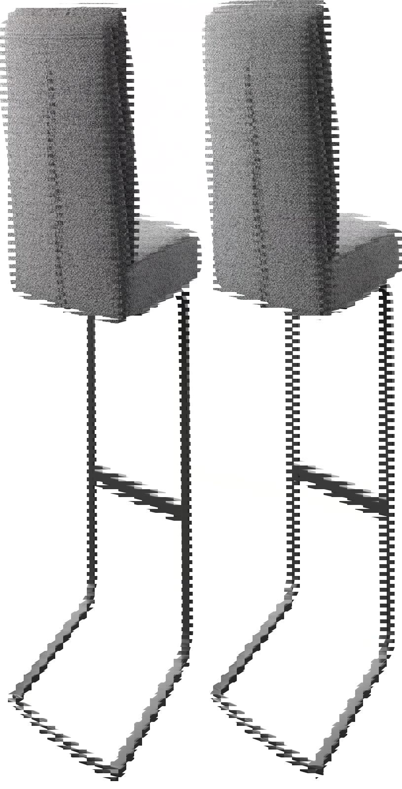 Chaise-de-bar Pela-Flex tissu texturé gris clair chaise cantilever métal plat 4