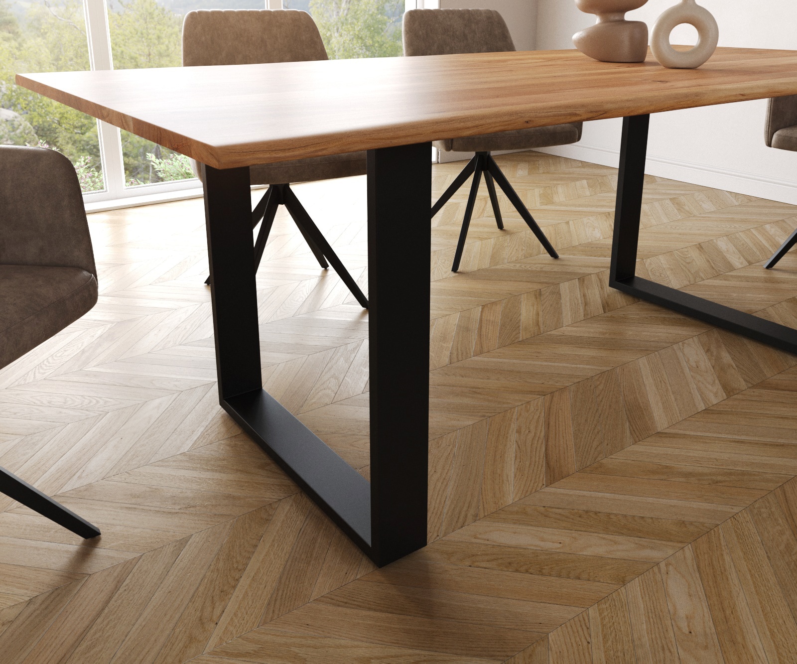 Table à manger Edge 200x100 S acacia naturel patin noir Live-Edge 4 Table à manger Edge 200x100 S acacia naturel patin noir Live-Edge 4