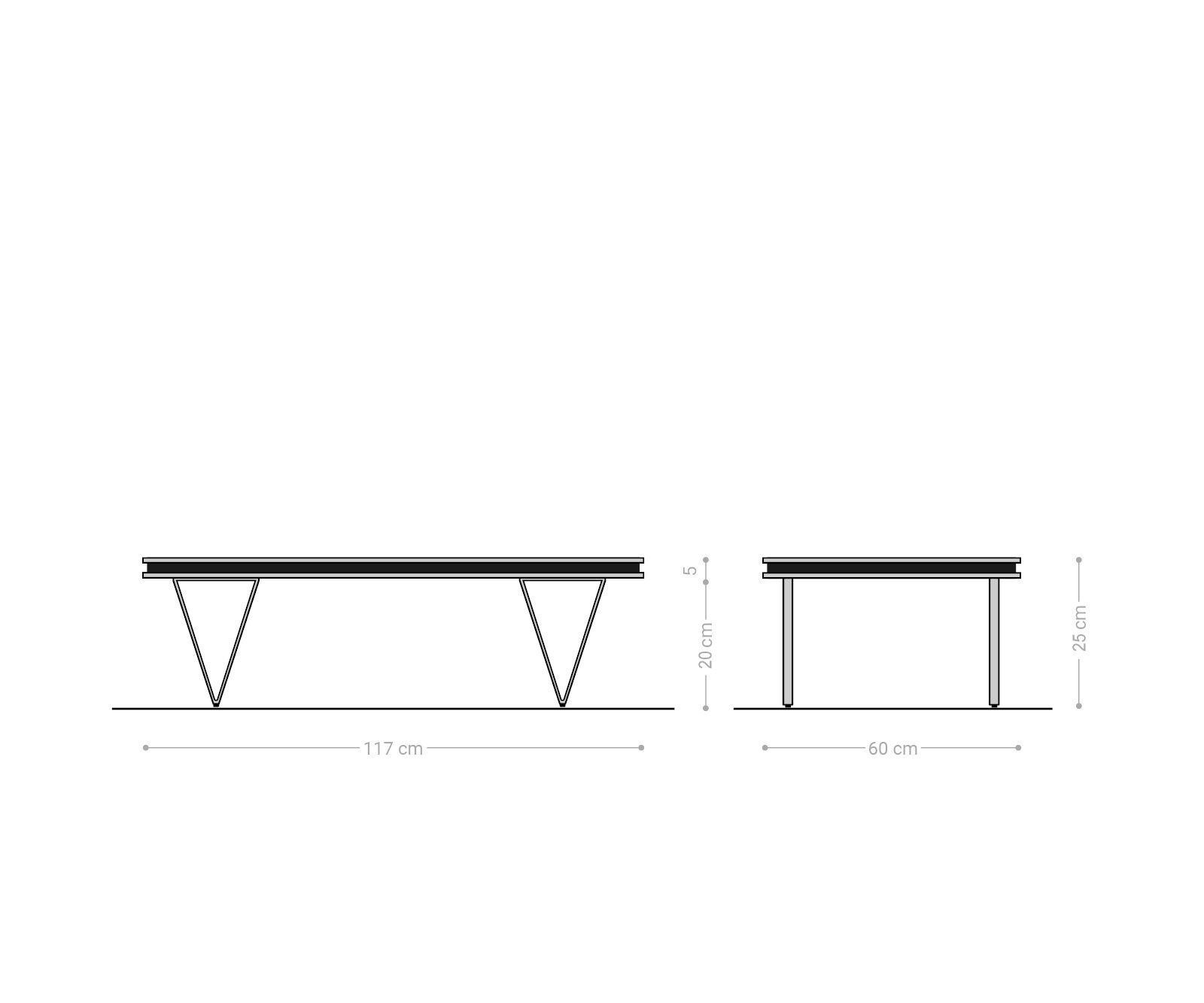 Table-basse design Stonegrace 117x60x25 cm acacia naturel ardoise 5