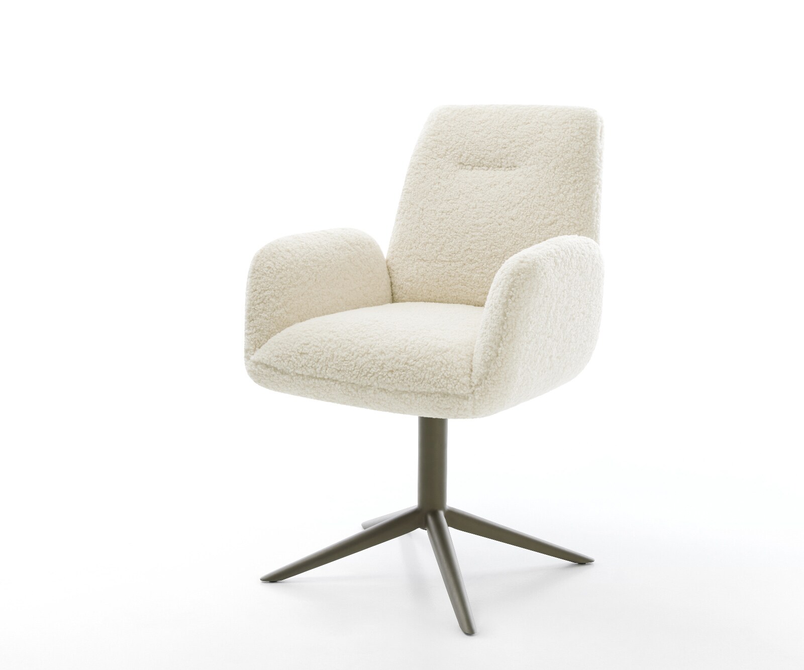 Chaise-pivotante Zoa-Flex tissu teddy beige pied de chaise 4 branches aspect titane pivotement sur 360° fonction bascule resorts ensachés 1
