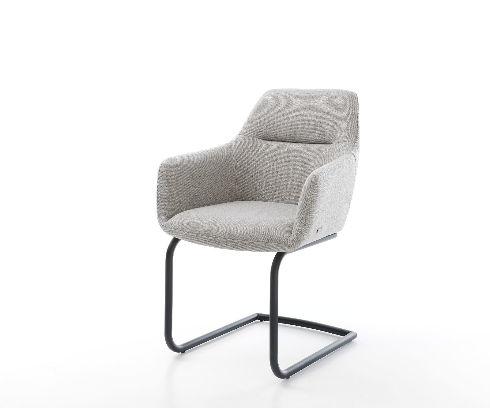 Cantilever Pejo-Flex rayures gris clair pied cantilever rond noir ressorts ensachés
