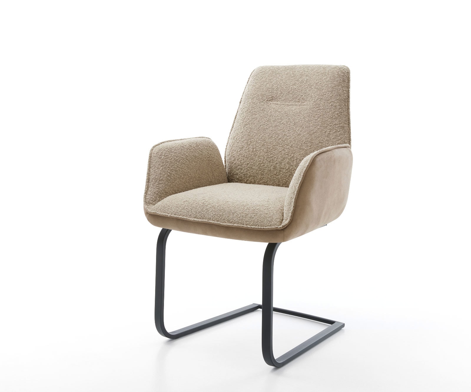 Cantilever Zoa-Flex tissu mixte couleur boue pied cantilever plat noir ressorts ensachés Cantilever Zoa-Flex tissu mixte couleur boue pied cantilever plat noir ressorts ensachés