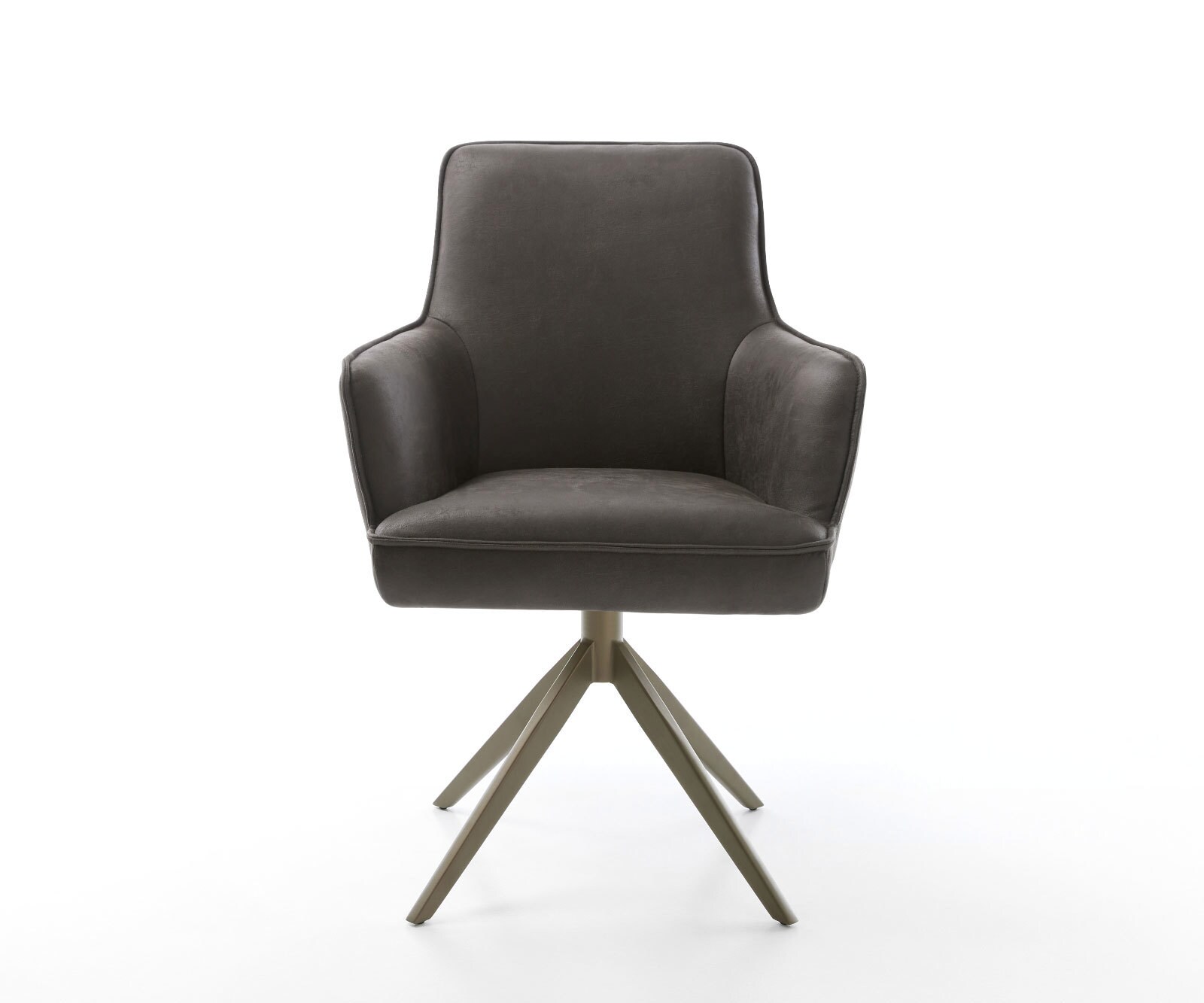 Chaise-pivotante Heira-Flex microvelours anthracite vintage pied croisé large aspect titane pivotement sur 360° fonction bascule ressorts ensachés 1