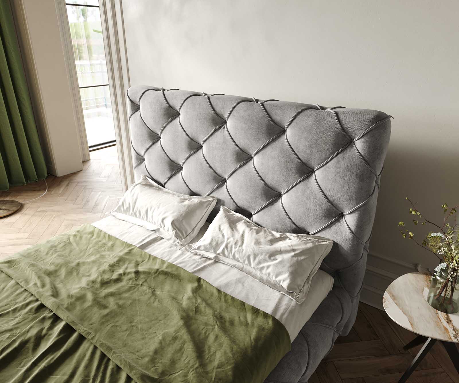 Sommier-rembourré Nayara 140x200 cm microfibre grise 5