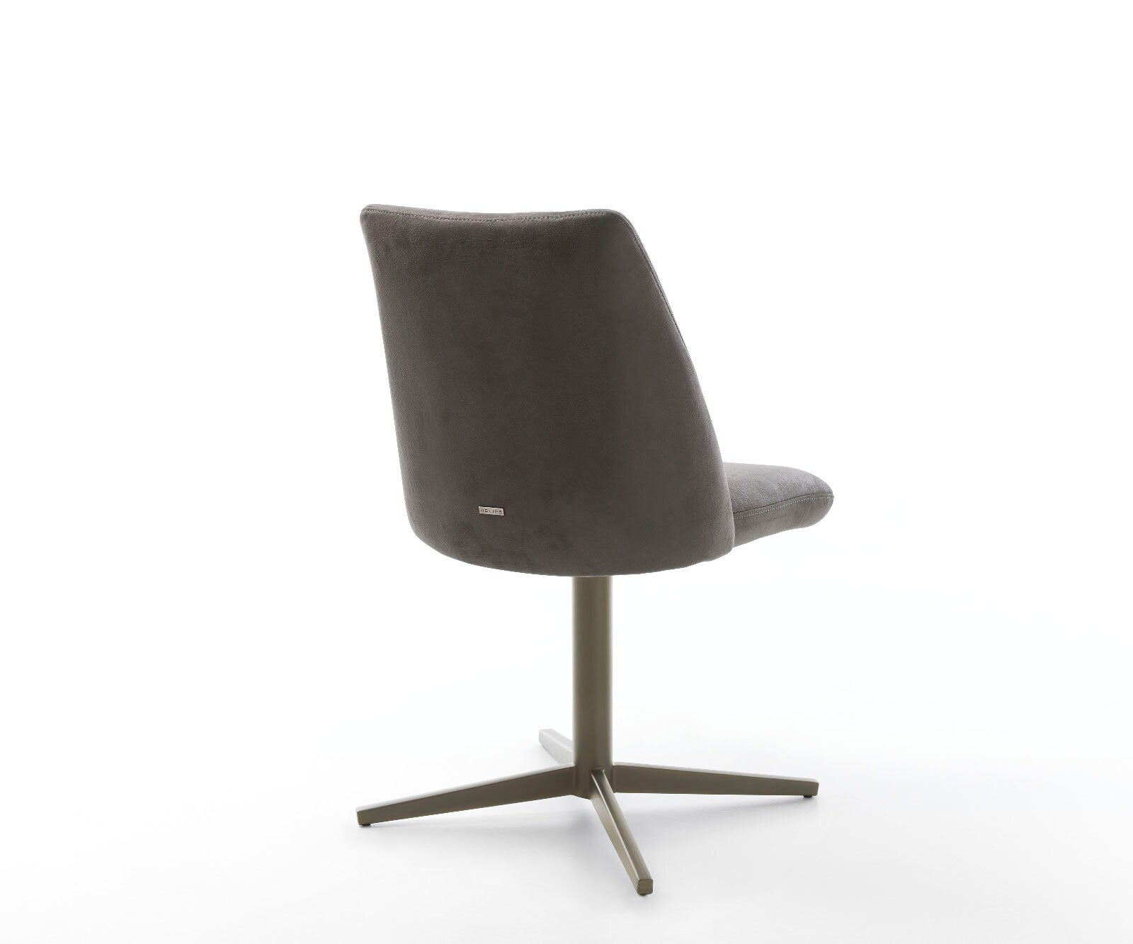 Chaise-pivotante Elso-Flex microvelours anthracite vintage pied de chaise 4 branches aspect titane pivotement sur 360° ressorts ensachés 5