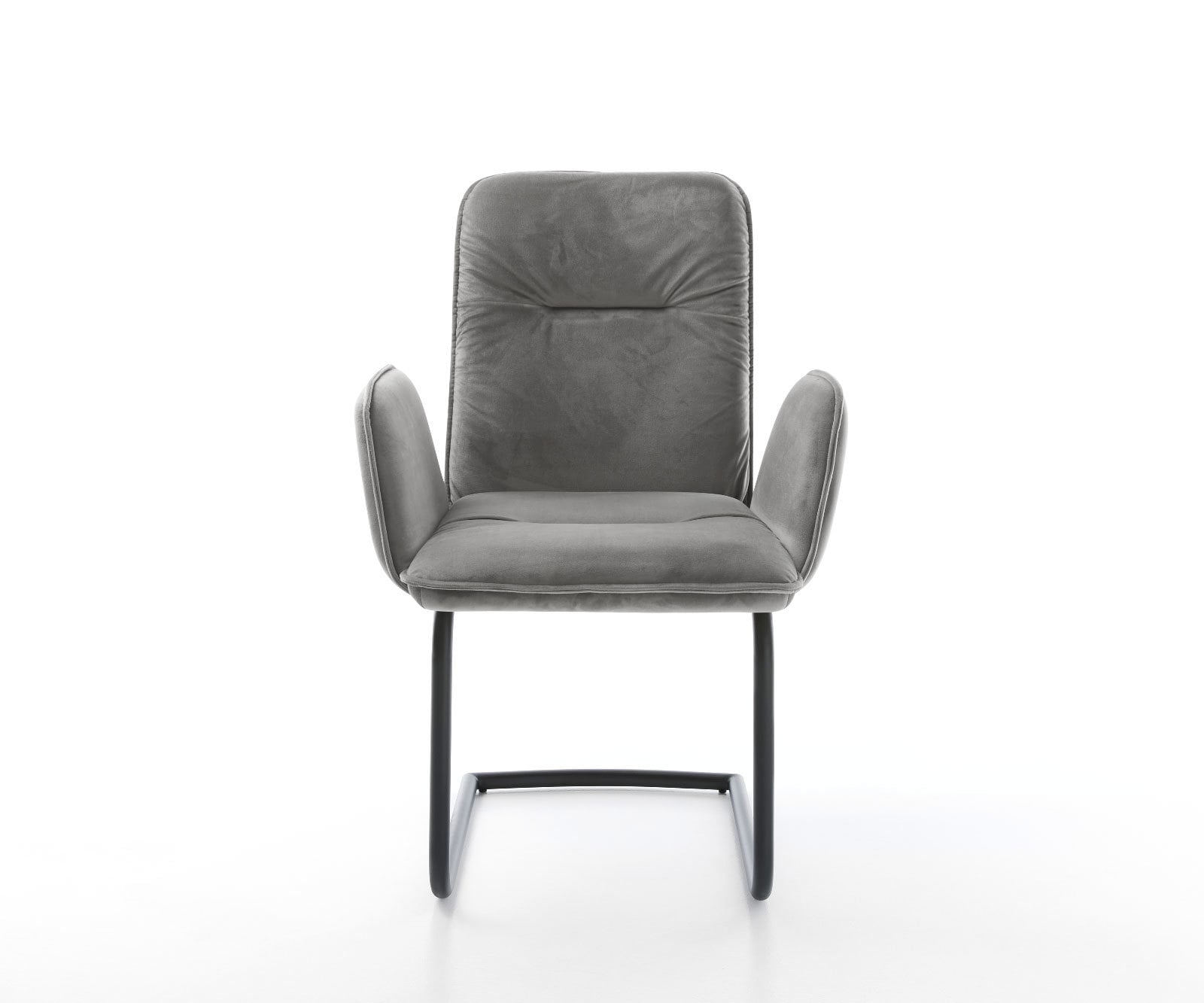 Cantilever Vinja-Flex velours gris pied cantilever rond noir 2