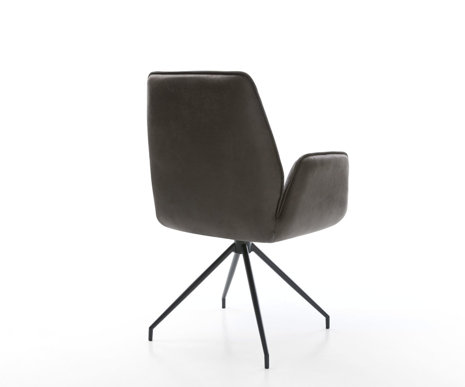 Chaise-de-salle-à-manger Zoa-Flex microvelours anthracite vintage pied croisé conique noir ressorts ensachés 4 Chaise-de-salle-à-manger Zoa-Flex microvelours anthracite vintage pied croisé conique noir ressorts ensachés 4