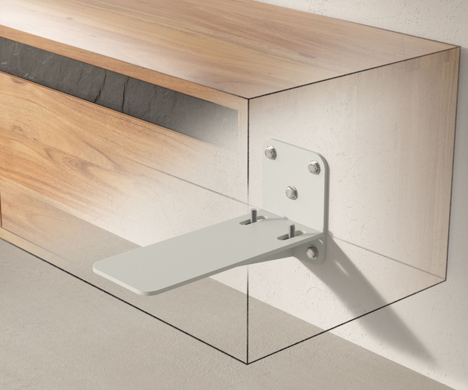 Fixation murale buffets bas set de 2 tables-TV flottantes  1