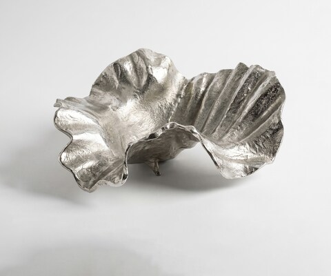 Coupe décorative Almira l49 x P45 x H18 cm Aluminium Platin Faite main