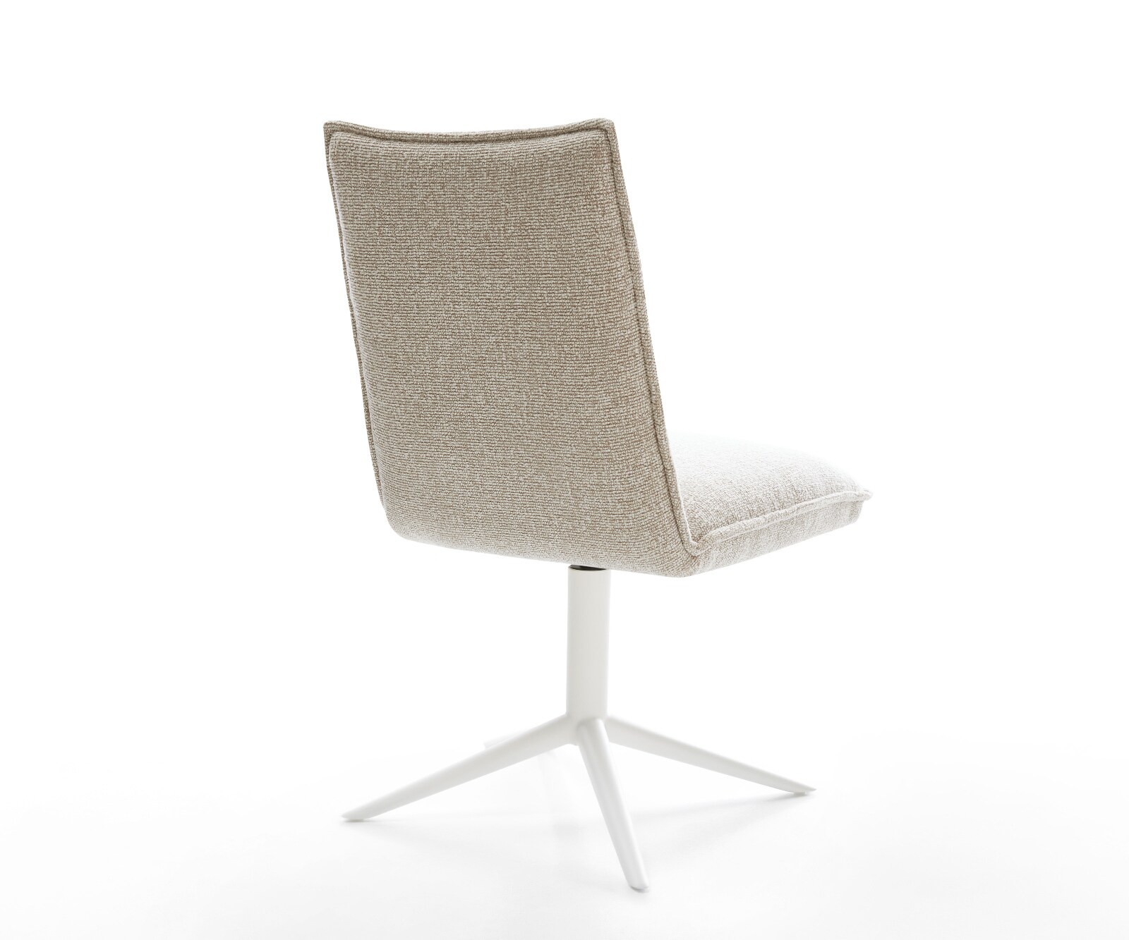 Chaise-pivotante Lelio-Flex tissu tissé doux beige pied de chaise 4 branches blanc pivotement sur 360° fonction bascule resorts ensachés 5