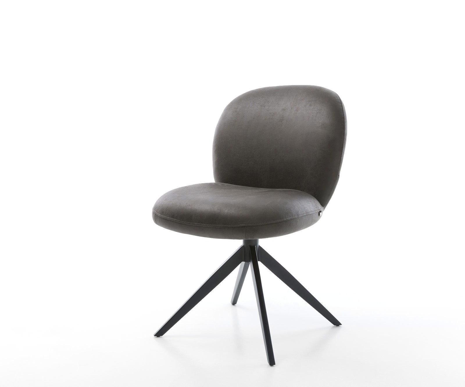 Chaise-pivotante Nube-Flex microvelours anthracite vintage pied croisé large noir pivotement sur 360° fonction bascule ressorts ensachés Chaise-pivotante Nube-Flex microvelours anthracite vintage pied croisé large noir pivotement sur 360° fonction bascule ressorts ensachés