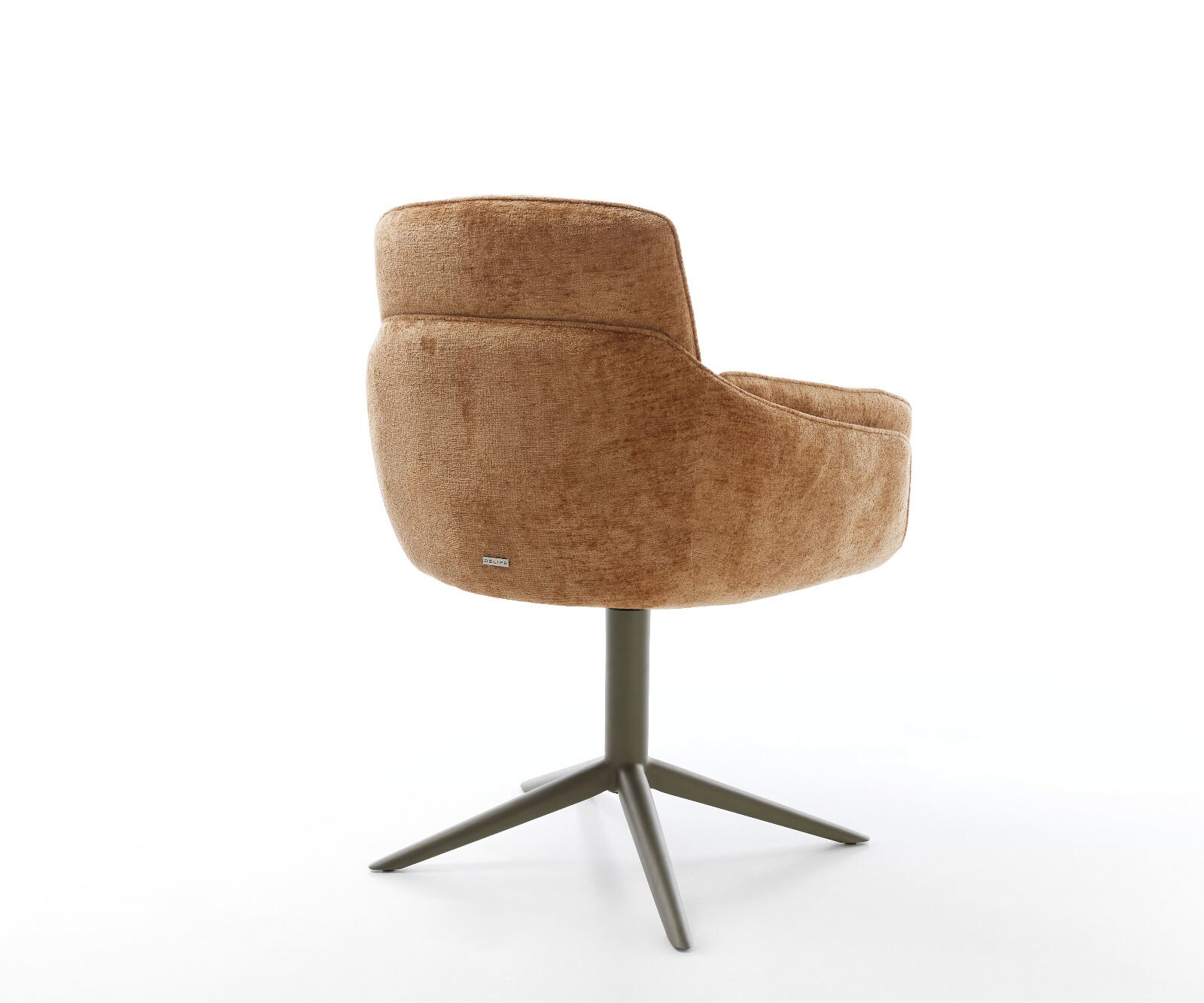 Chaise-pivotante Luan-Flex avec accoudoirs chenille rouille pied de chaise 4 branches aspect titane pivotement sur 360° fonction bascule 4 Chaise-pivotante Luan-Flex avec accoudoirs chenille rouille pied de chaise 4 branches aspect titane pivotement sur 360° fonction bascule 4