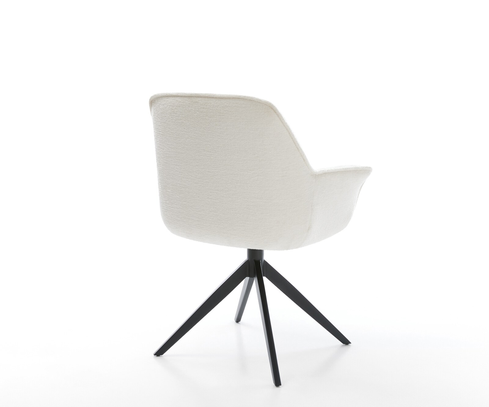 Chaise-pivotante Keila-Flex avec accoudoirs bouclé doux beige pied croisé large noir pivotement sur 360° fonction bascule 5