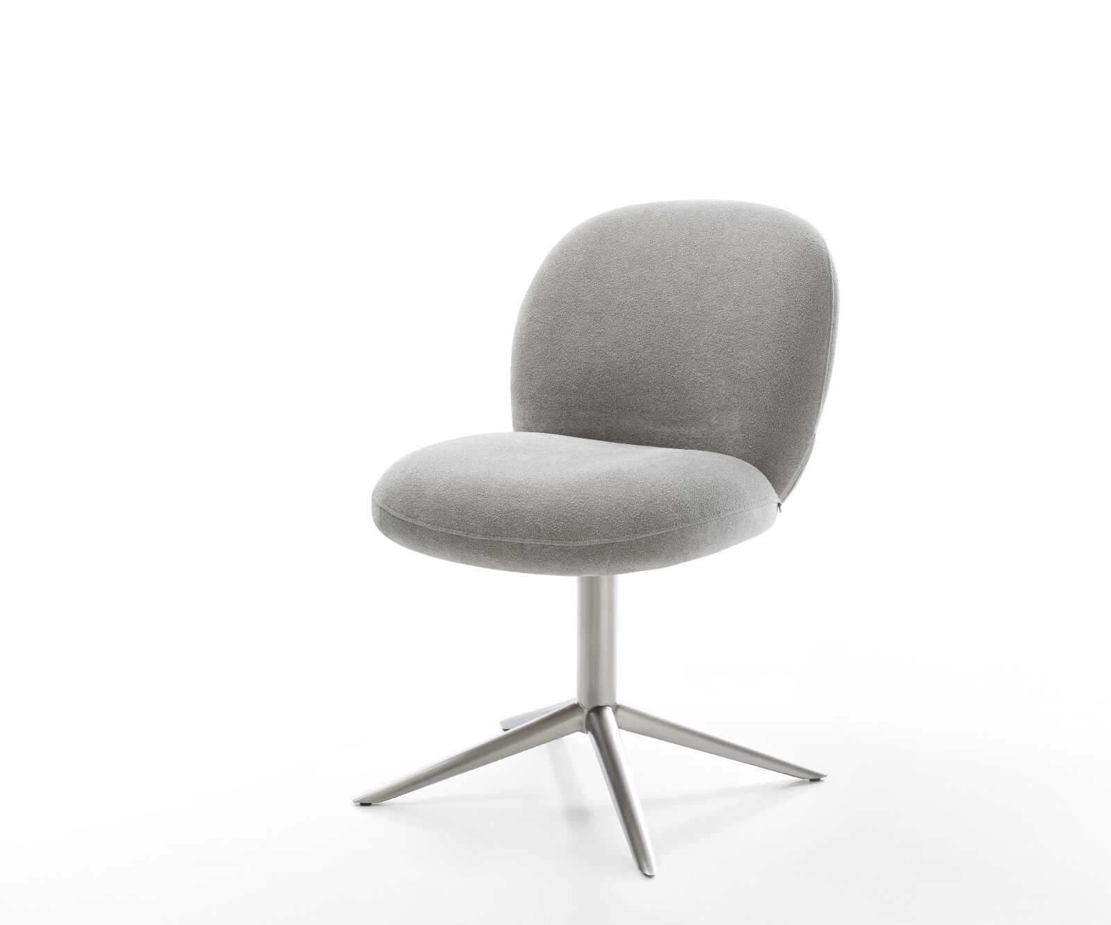 Chaise-pivotante Nube-Flex tissu structuré doux gris pied de chaise 4 branches acier inoxydable pivotement sur 360° fonction bascule resorts ensachés 1