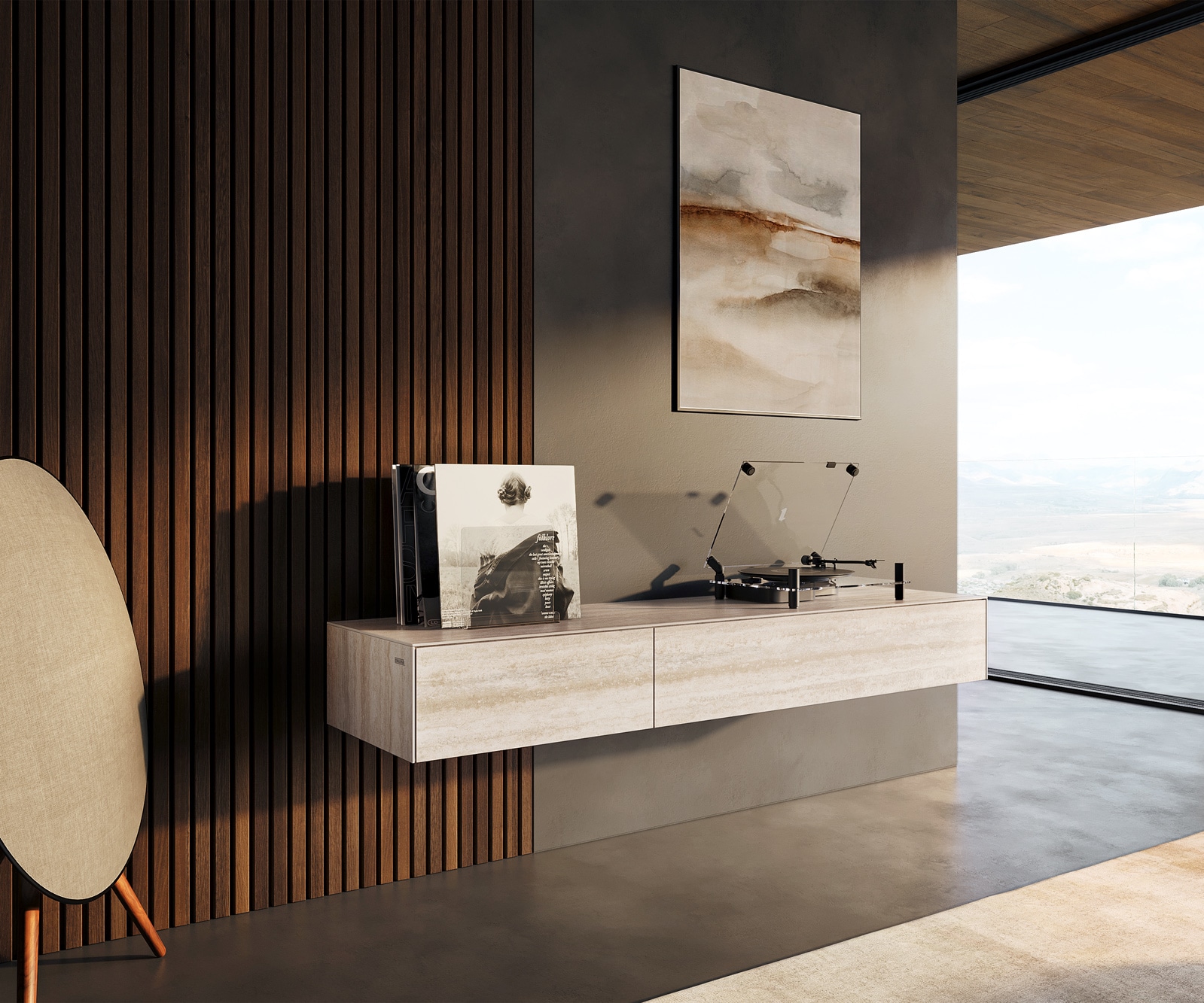 Meuble-TV Cuor 150 cm Céramique Laminam® Travertino Bianco Crème-blanc 1 Clapet 1 Tiroir Flottant Meuble-TV Cuor 150 cm Céramique Laminam® Travertino Bianco Crème-blanc 1 Clapet 1 Tiroir Flottant