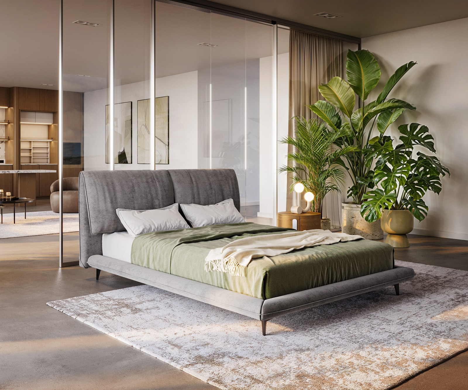 Sommier rembourré Cusino 140x200 cm microfibre grise Sommier rembourré Cusino 140x200 cm microfibre grise