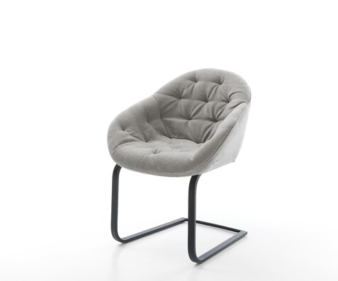 Cantilever Gaio-Flex tissu structuré doux gris pied cantilever plat noir