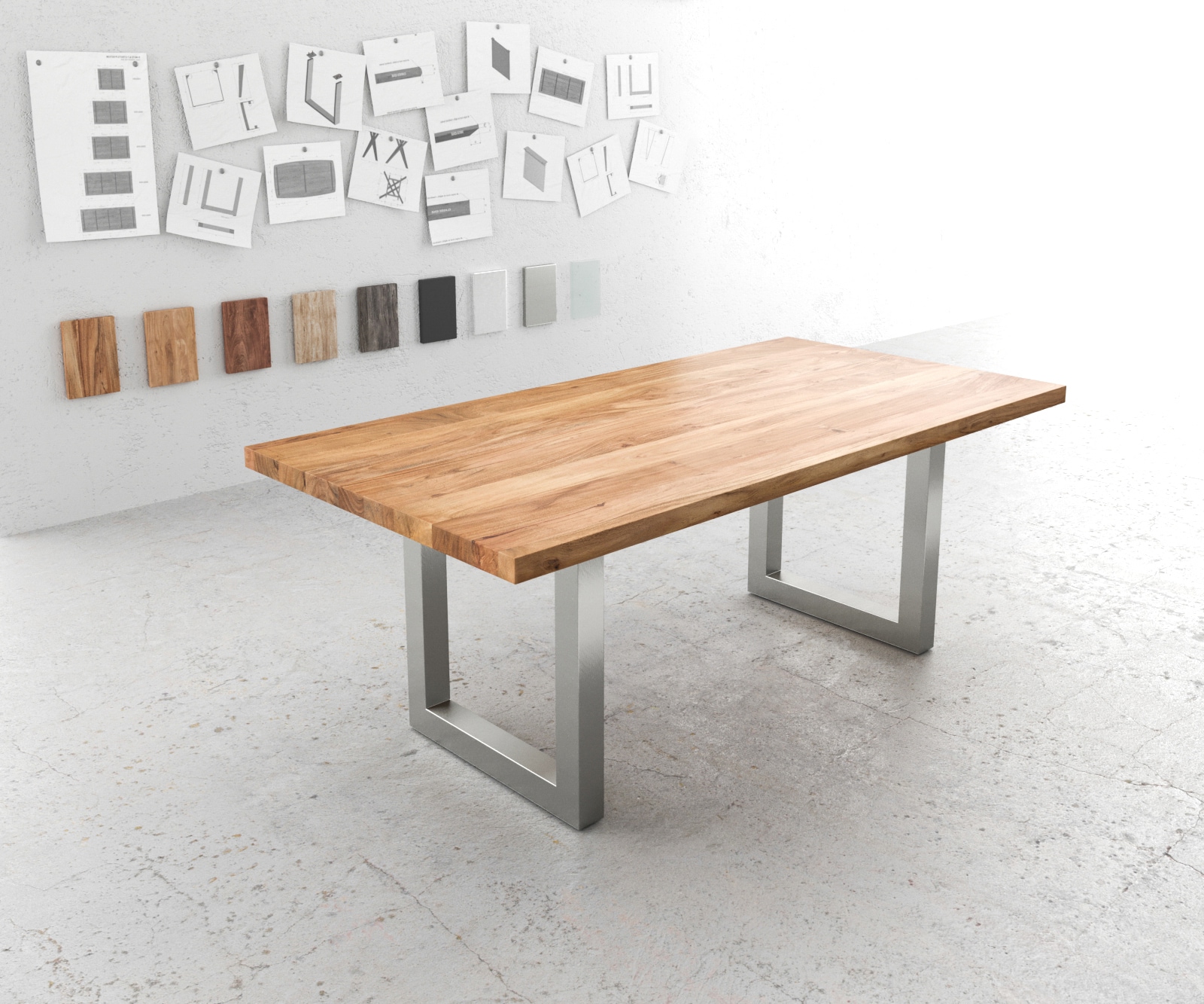 Table-à-manger Classic-Edge en bois massif 1