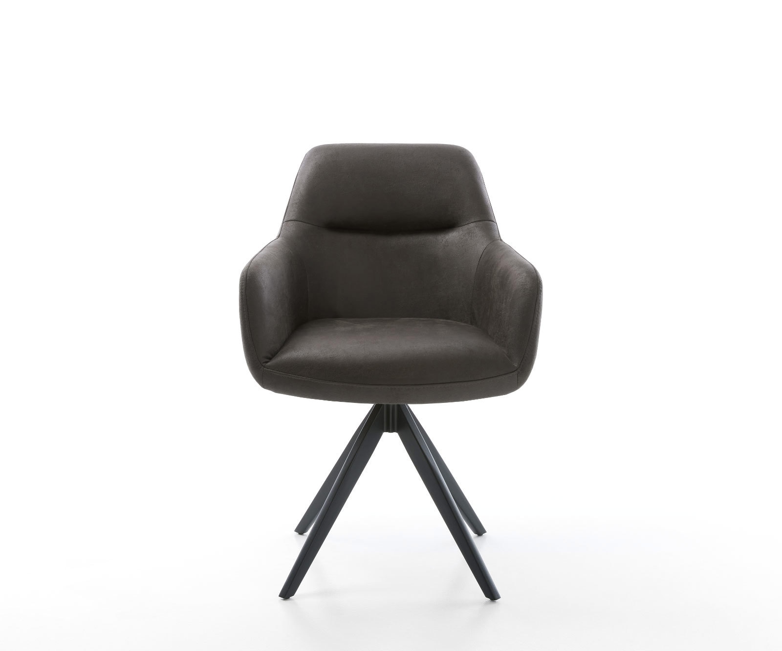 Chaise-de-salle-à-manger Pejo-Flex microvelours anthracite vintage pied croisé angulaire noir ressorts ensachés 1 Chaise-de-salle-à-manger Pejo-Flex microvelours anthracite vintage pied croisé angulaire noir ressorts ensachés 1