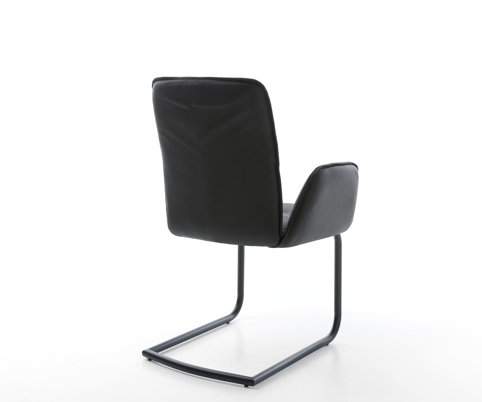 Cantilever Vinja-Flex cuir de vache noir pied cantilever rond noir 4 Cantilever Vinja-Flex cuir de vache noir pied cantilever rond noir 4