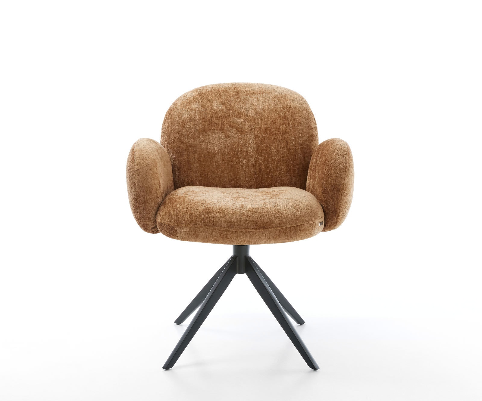 Chaise-pivotante Nube-Flex avec accoudoirs chenille rouille pied croisé large noir pivotement sur 360° fonction bascule ressorts ensachés 1 Chaise-pivotante Nube-Flex avec accoudoirs chenille rouille pied croisé large noir pivotement sur 360° fonction bascule ressorts ensachés 1