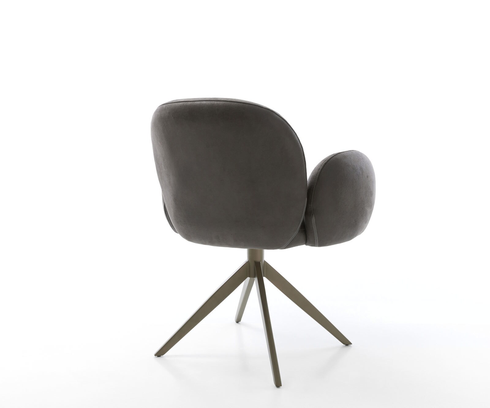 Chaise-pivotante Nube-Flex microvelours anthracite vintage pied croisé large aspect titane pivotement sur 360° fonction bascule ressorts ensachés 4