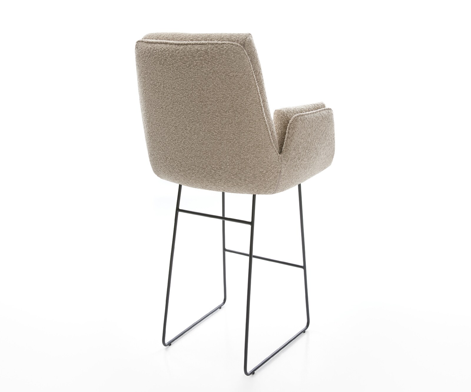 Chaise-de-bar Clea-Flex Bouclé Boue Pied trapèze noir Noir 4