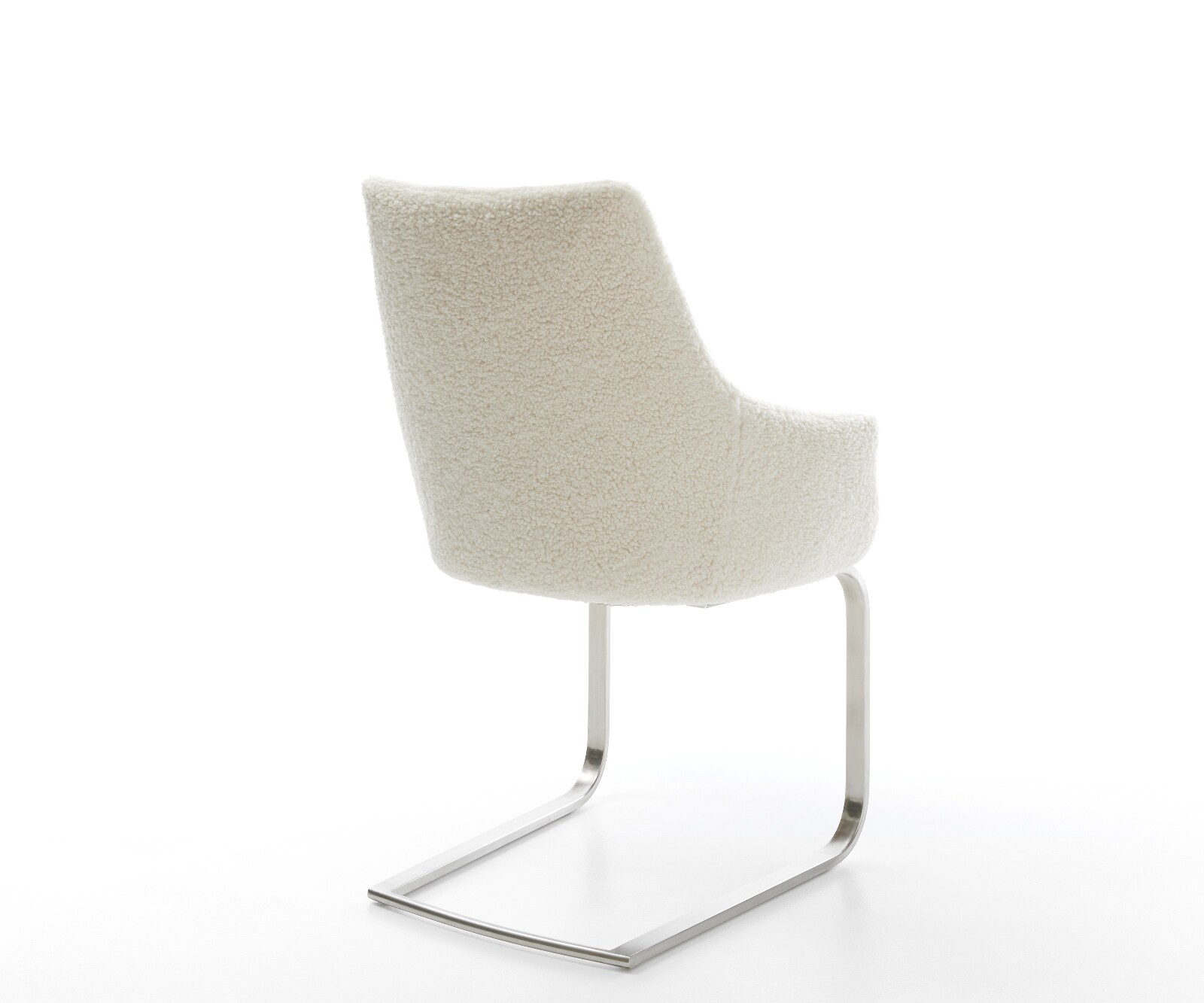 Cantilever Alja-Flex avec accoudoirs tissu teddy beige pied cantilever plat acier inoxydable resorts ensachés 5