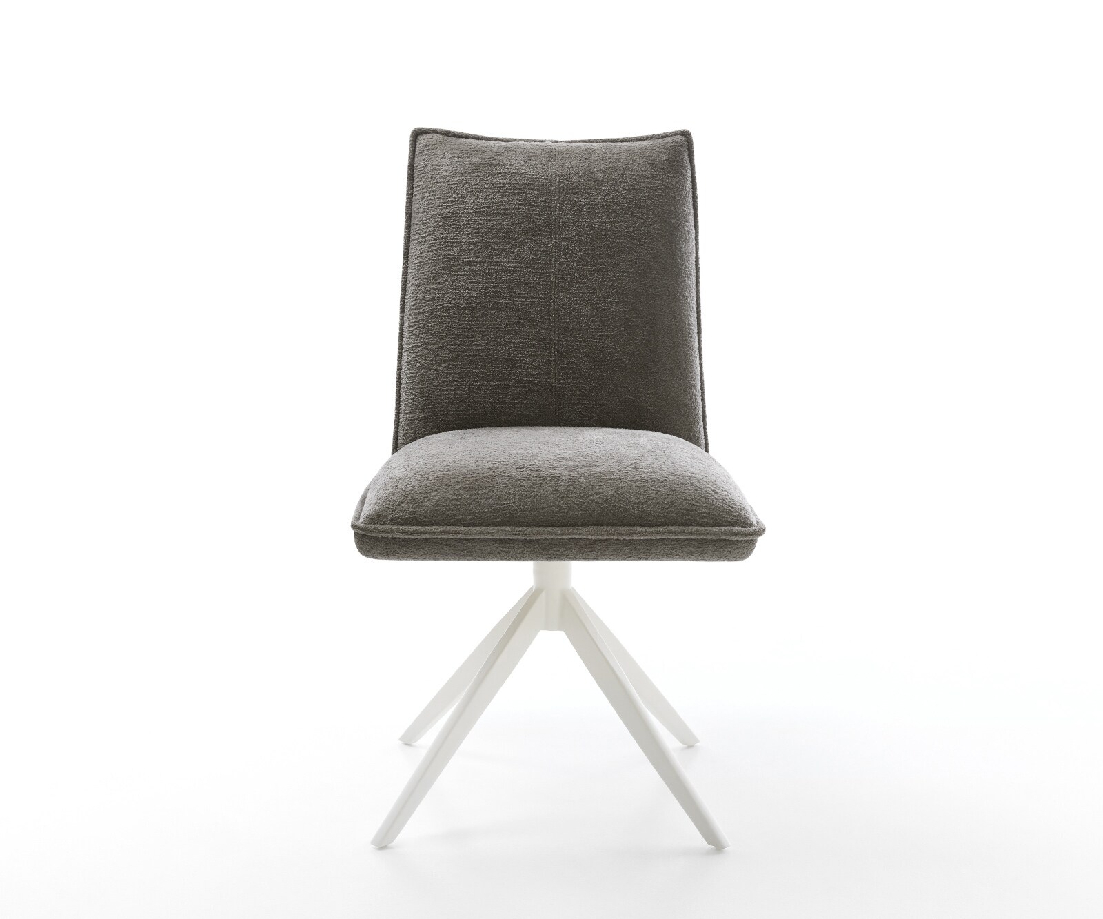 Chaise-pivotante Lelio-Flex bouclé doux couleur boue pied croisé large blanc pivotement sur 360° fonction bascule resorts ensachés 2