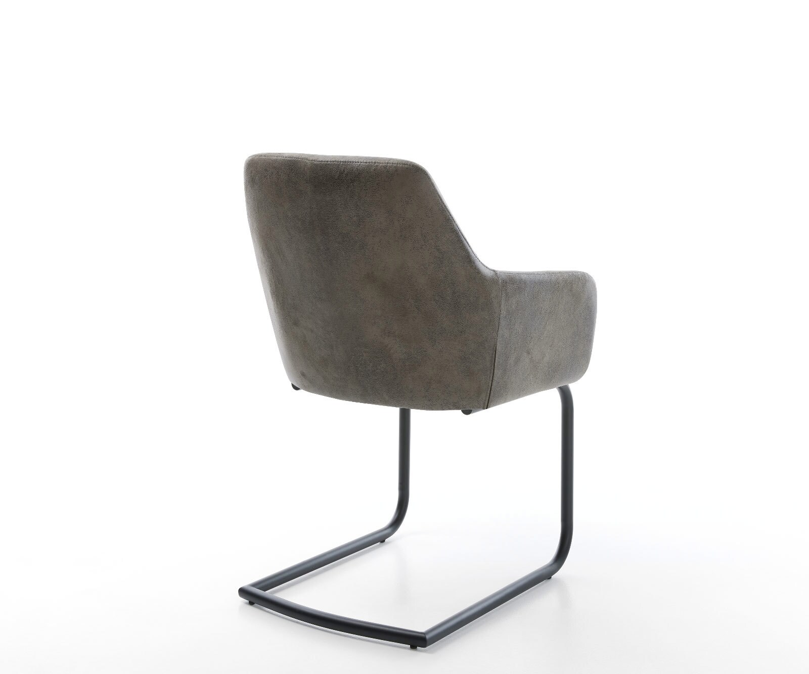 Cantilever Pejo-Flex microvelours gris antique pied cantilever rond noir ressorts ensachés 5