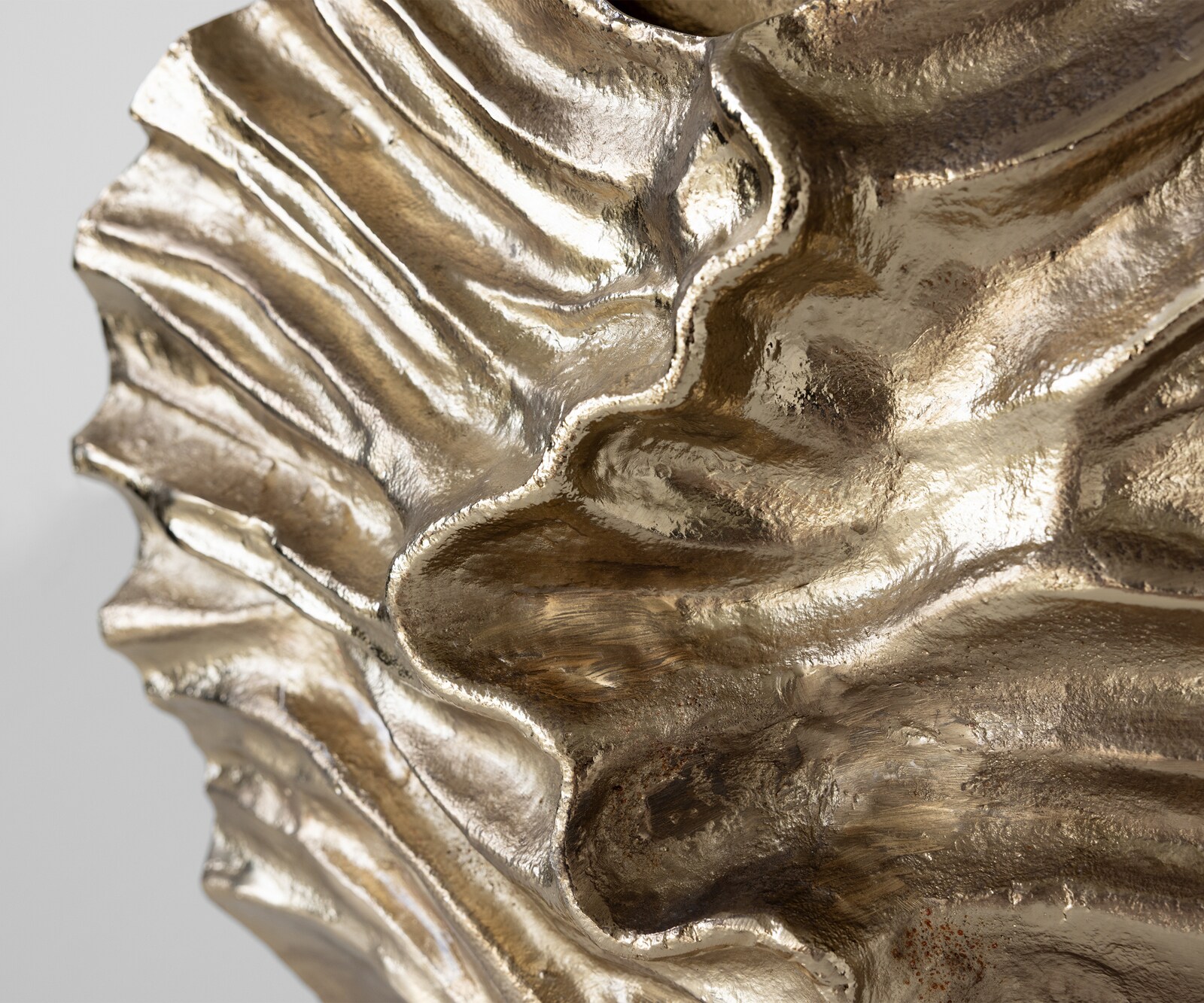 Vase Nerina l47 x P18 x H42 cm Aluminium Champagner Fait main 2