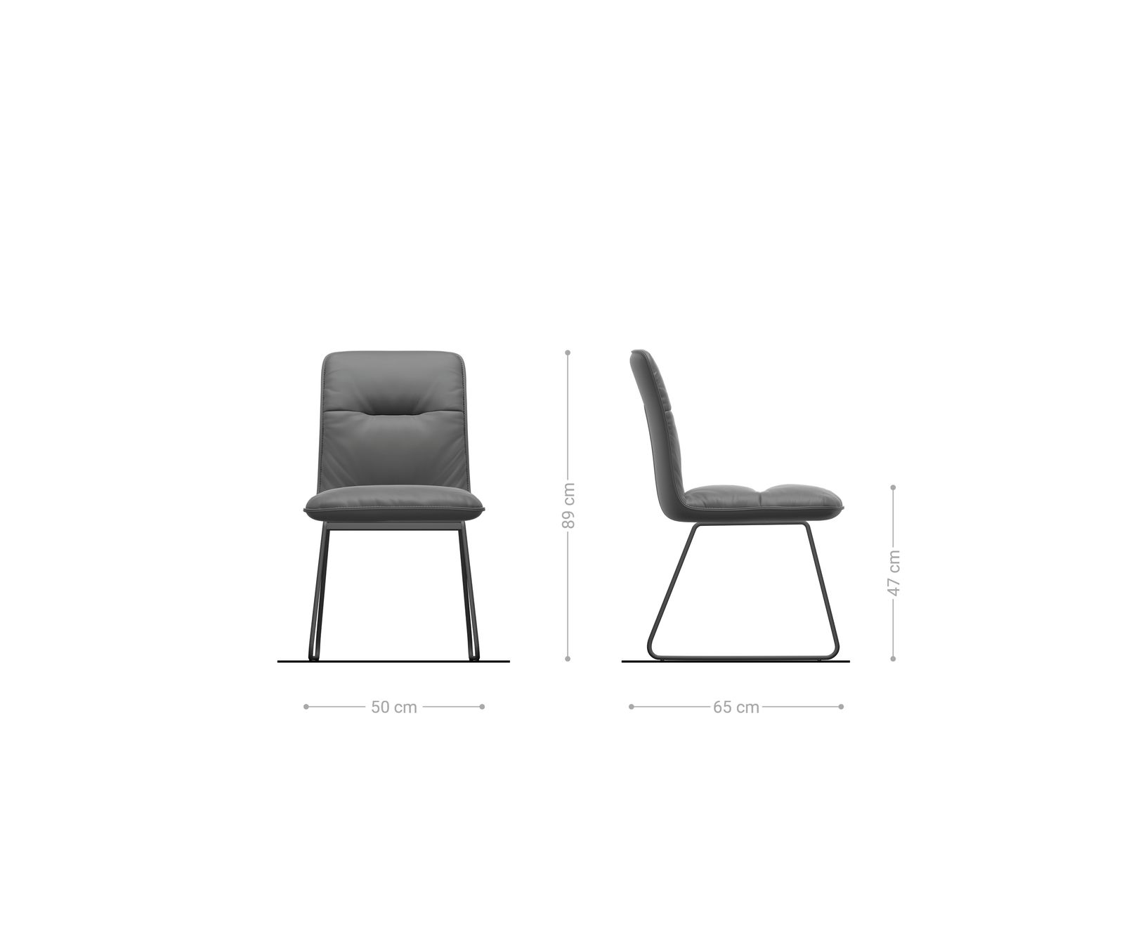 Chaise-de-salle-à-manger Vinjo-Flex microvelours taupe vintage pied trapèze acier inoxydable brossé 5