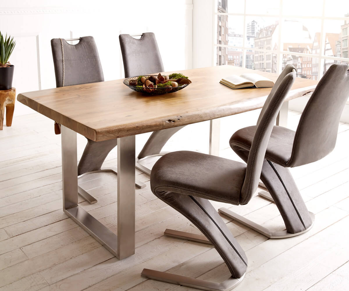 Plateau-de-table-à-manger Edge 240x100cm acacia nature Live-Edge 4