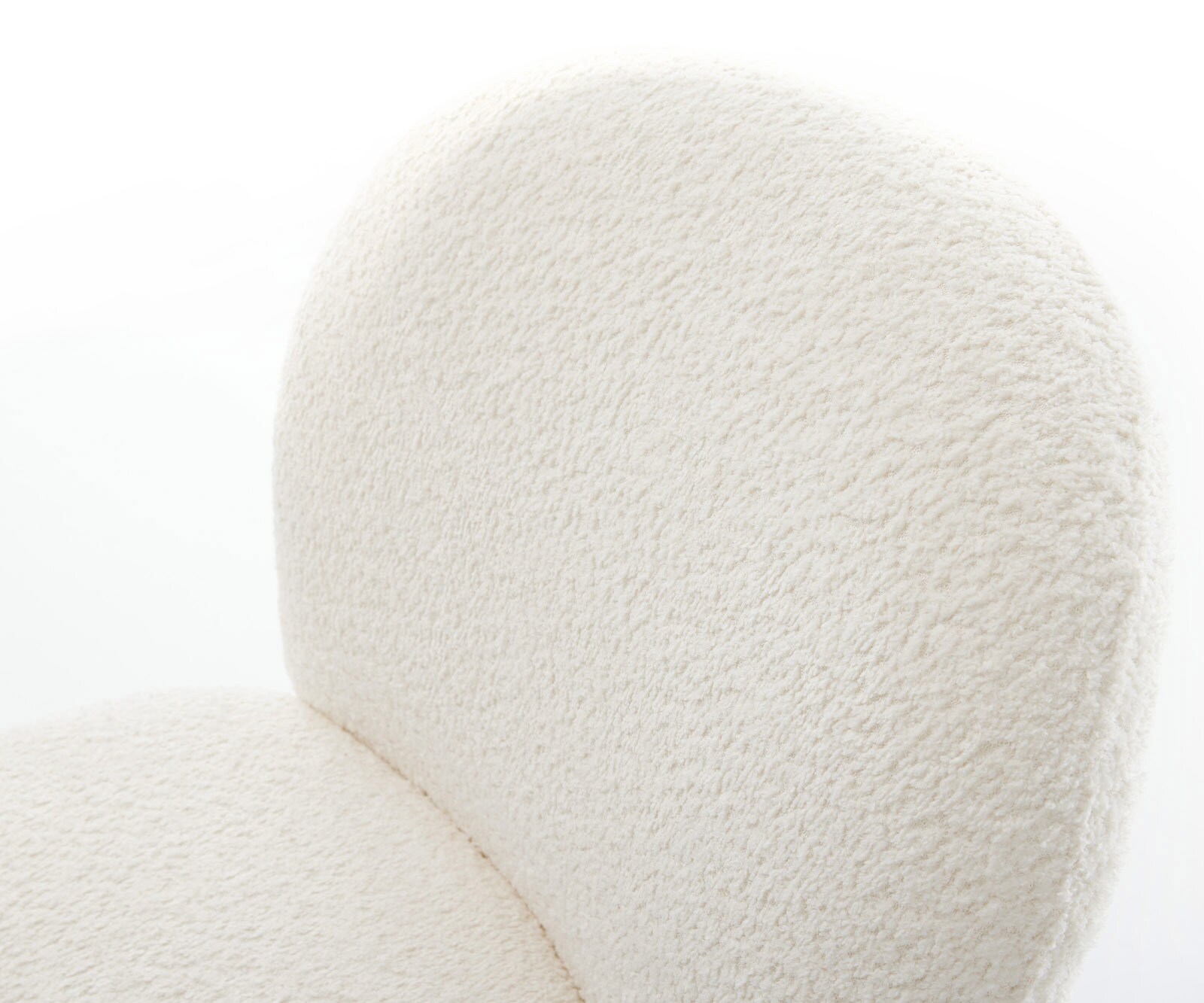 Chaise-pivotante Nube-Flex bouclé blanc pied de chaise 4 branches noir pivotement sur 360° ressorts ensachés 4