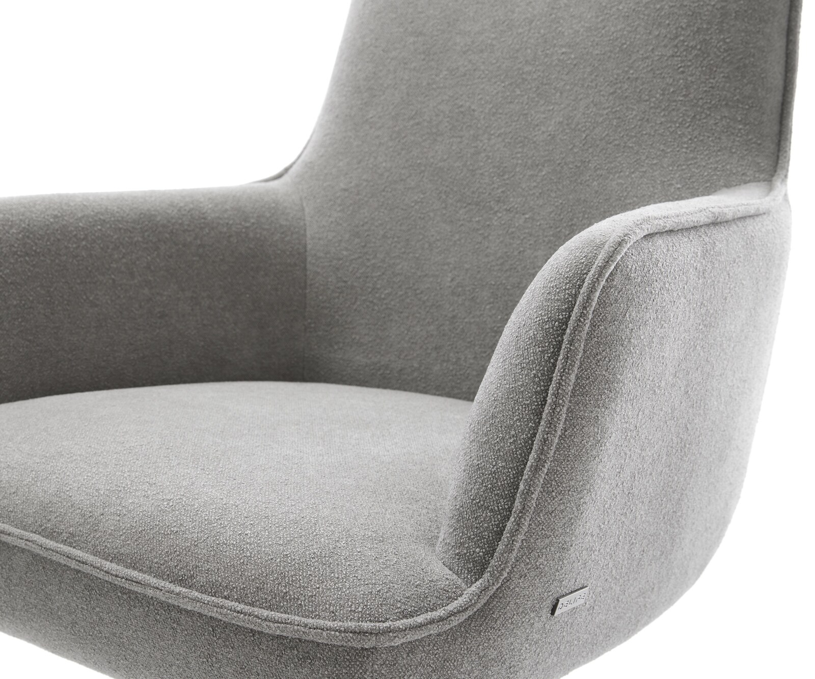 Cantilever Heira-Flex avec accoudoirs tissu structuré doux gris pied cantilever plat aspect titane resorts ensachés 4