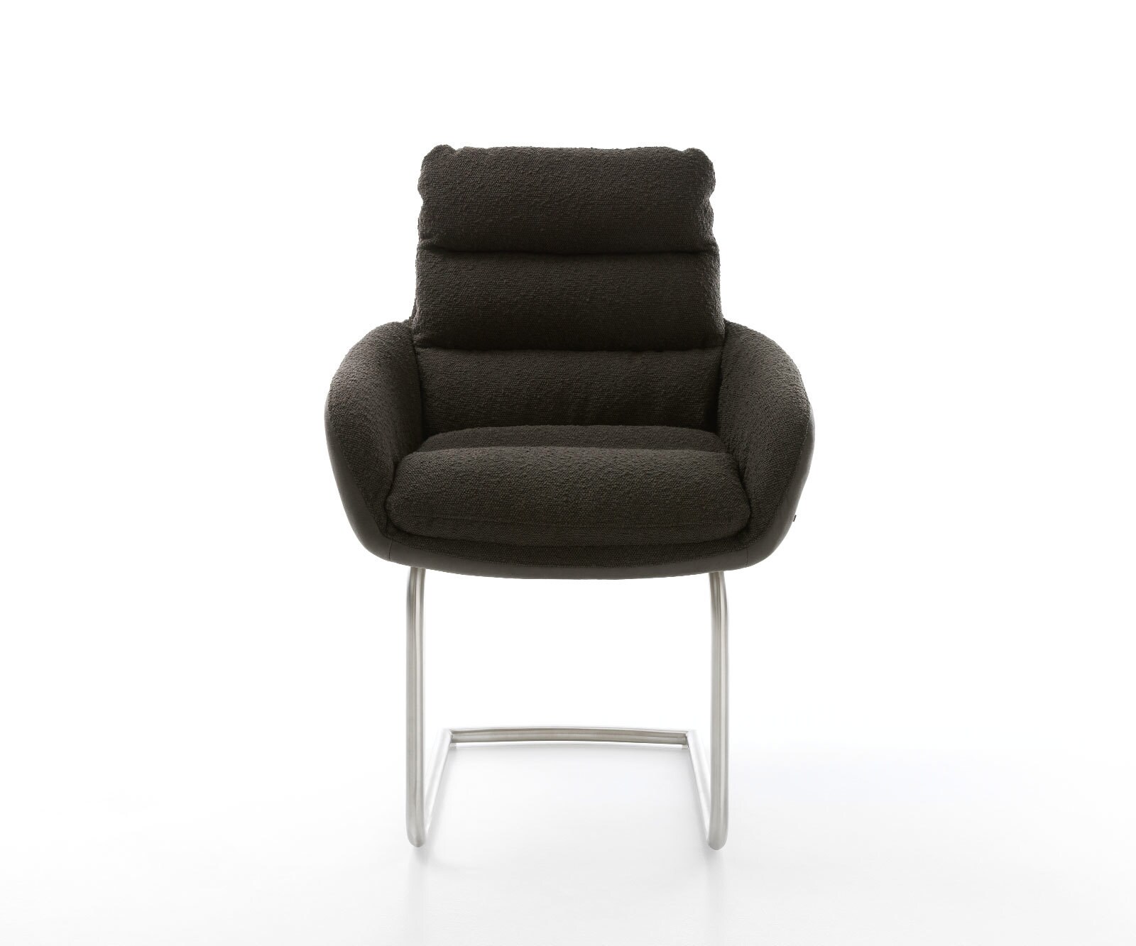 Cantilever Abelia-Flex avec accoudoirs tissu mixte noir pied cantilever rond acier inoxydable brossé 1 Cantilever Abelia-Flex avec accoudoirs tissu mixte noir pied cantilever rond acier inoxydable brossé 1