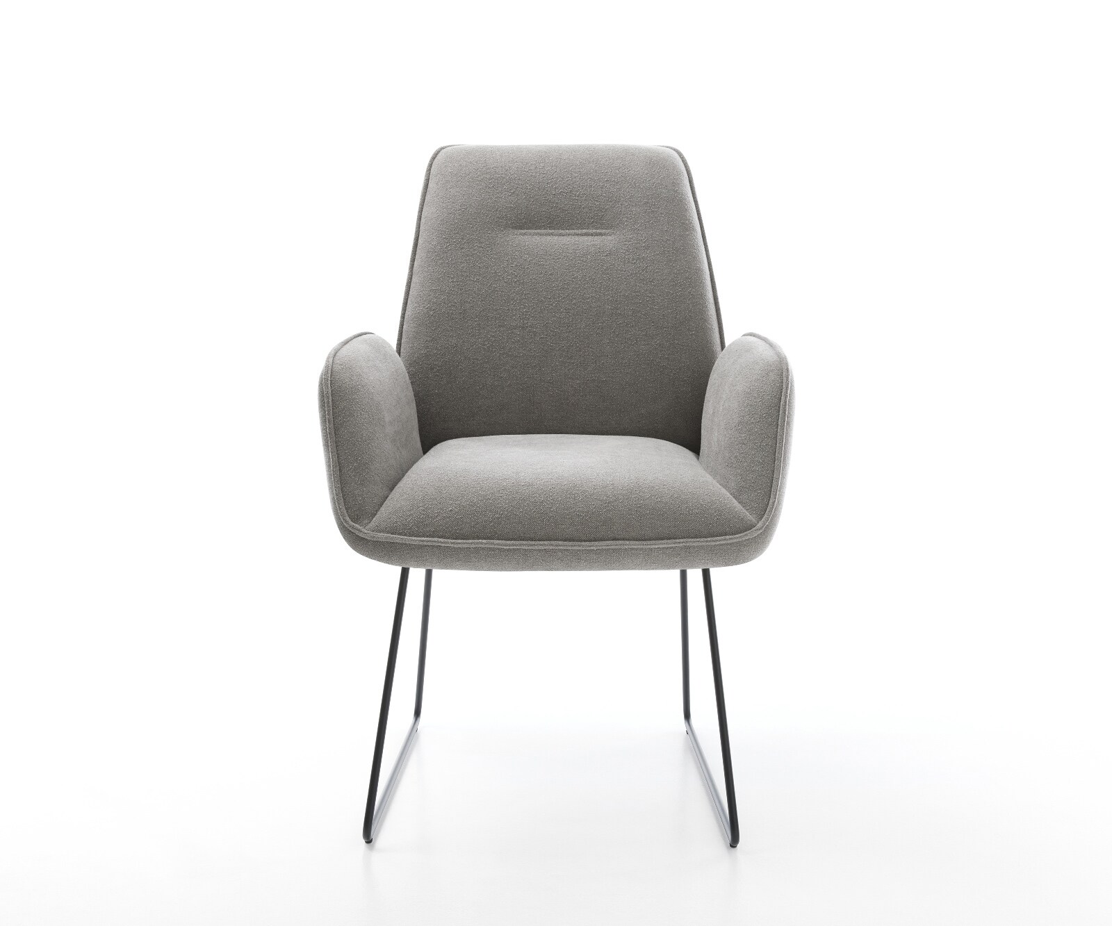 Chaise-de-salle-à-manger Zoa-Flex tissu structuré doux gris pied trapèze noir resorts ensachés 2