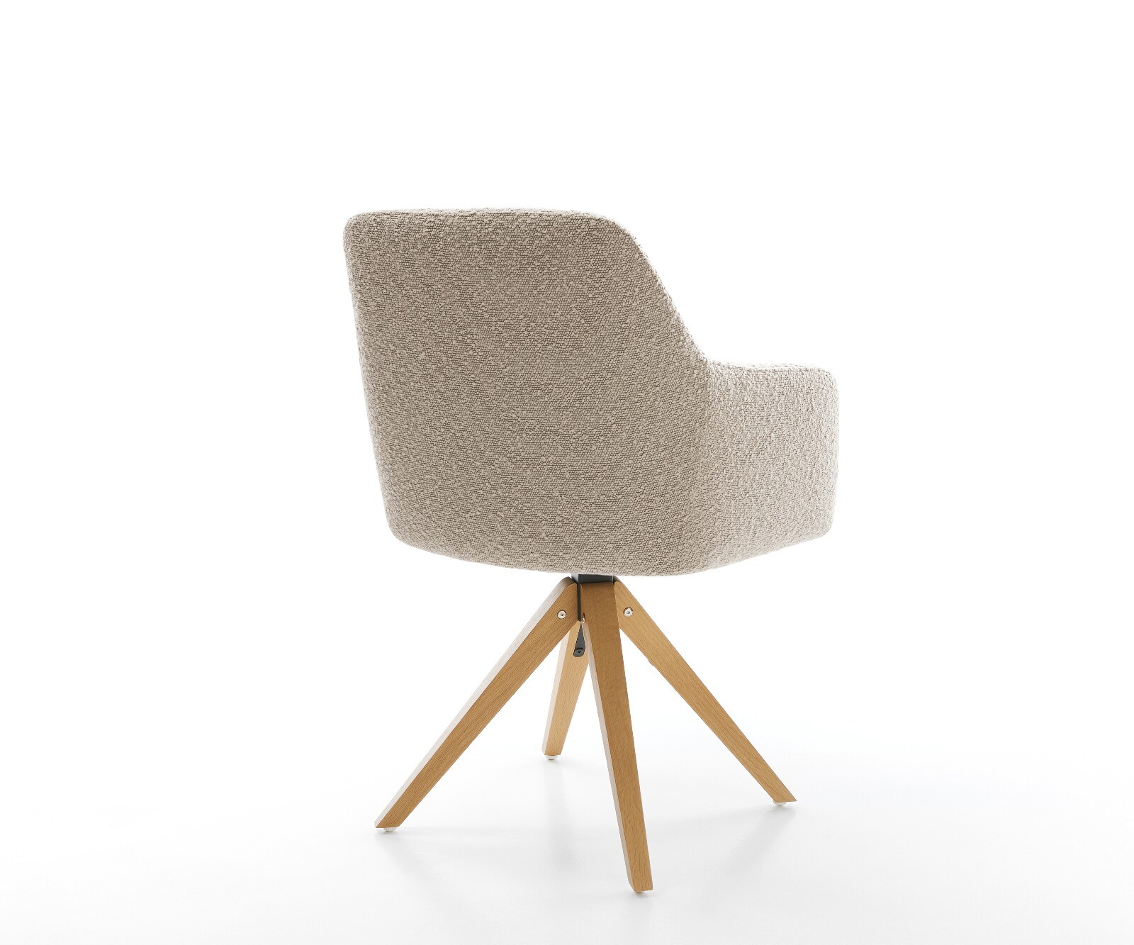 Chaise-pivotante Greg-Flex bouclé boue pied en bois angulaire naturel pivotement sur 180° ressorts ensachés 5