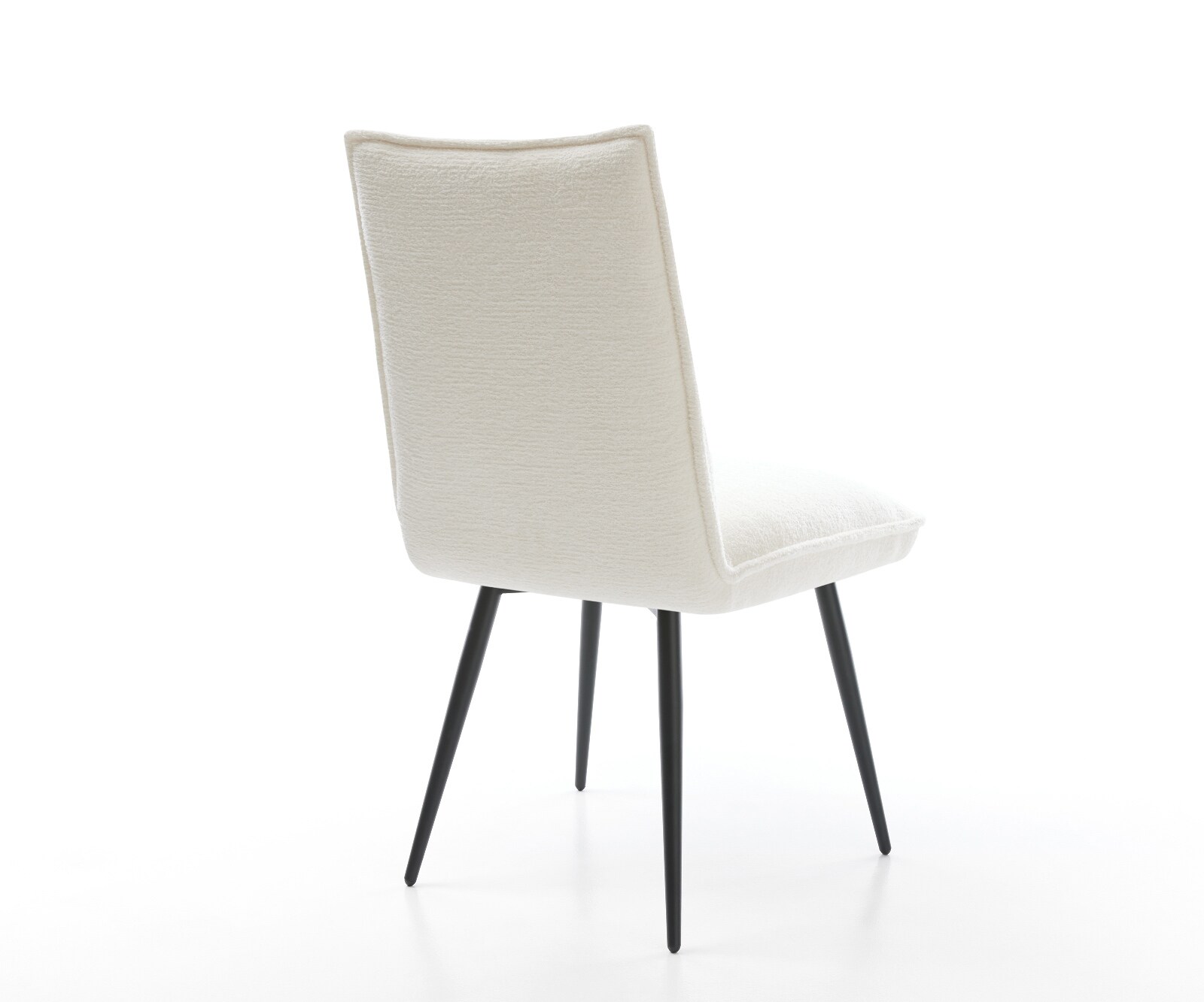 Chaise-de-salle-à-manger Lelio-Flex bouclé doux beige 4 pieds coniques noir resorts ensachés 4