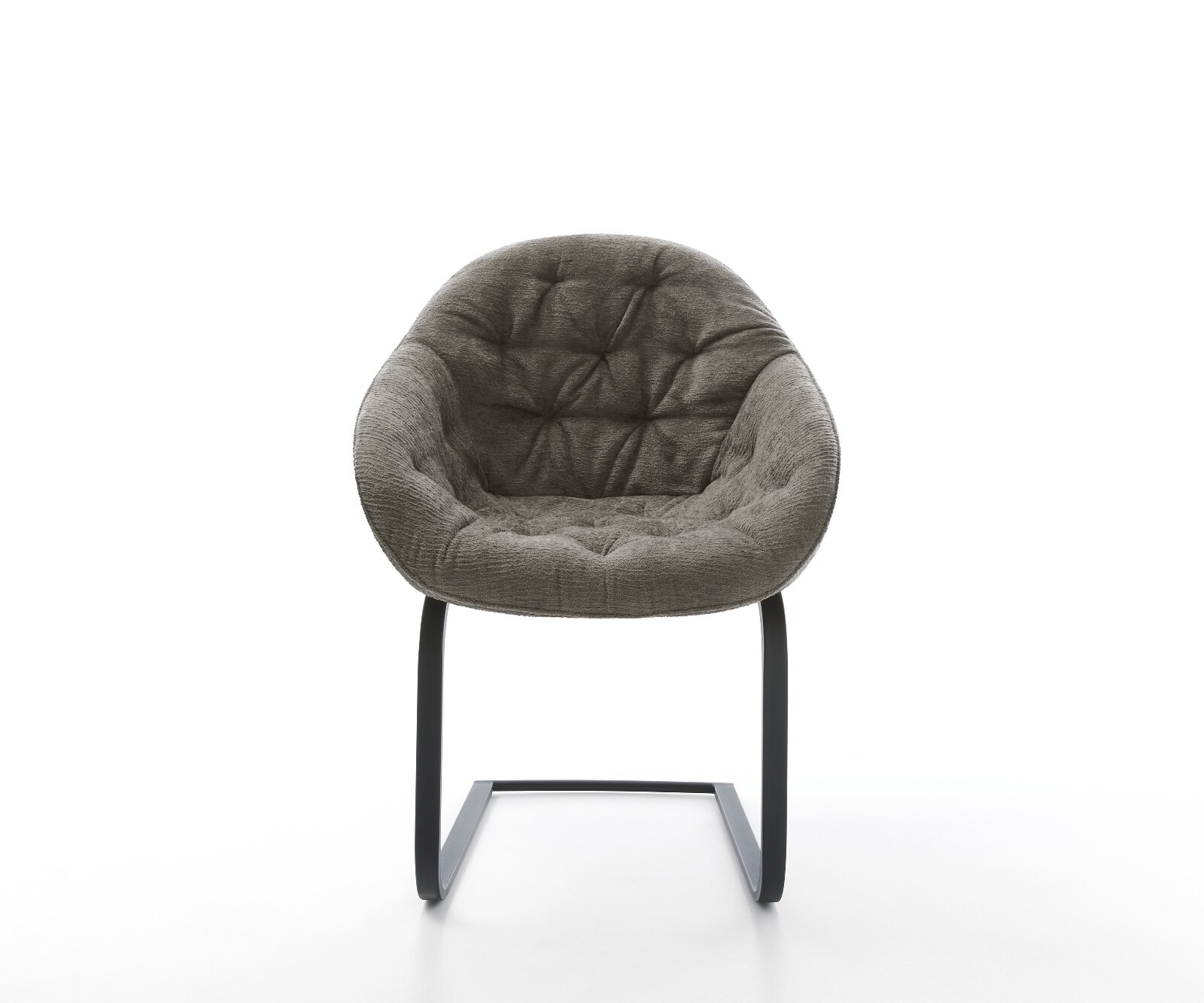 Cantilever Gaio-Flex bouclé doux couleur boue pied cantilever plat noir 1