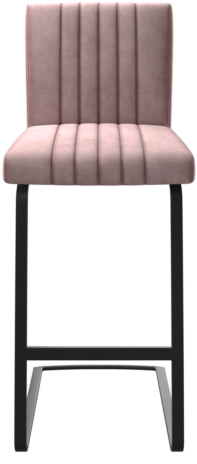 Chaise-de-bar Luiga-Flex velours rosé chaise cantilever métal plat 4