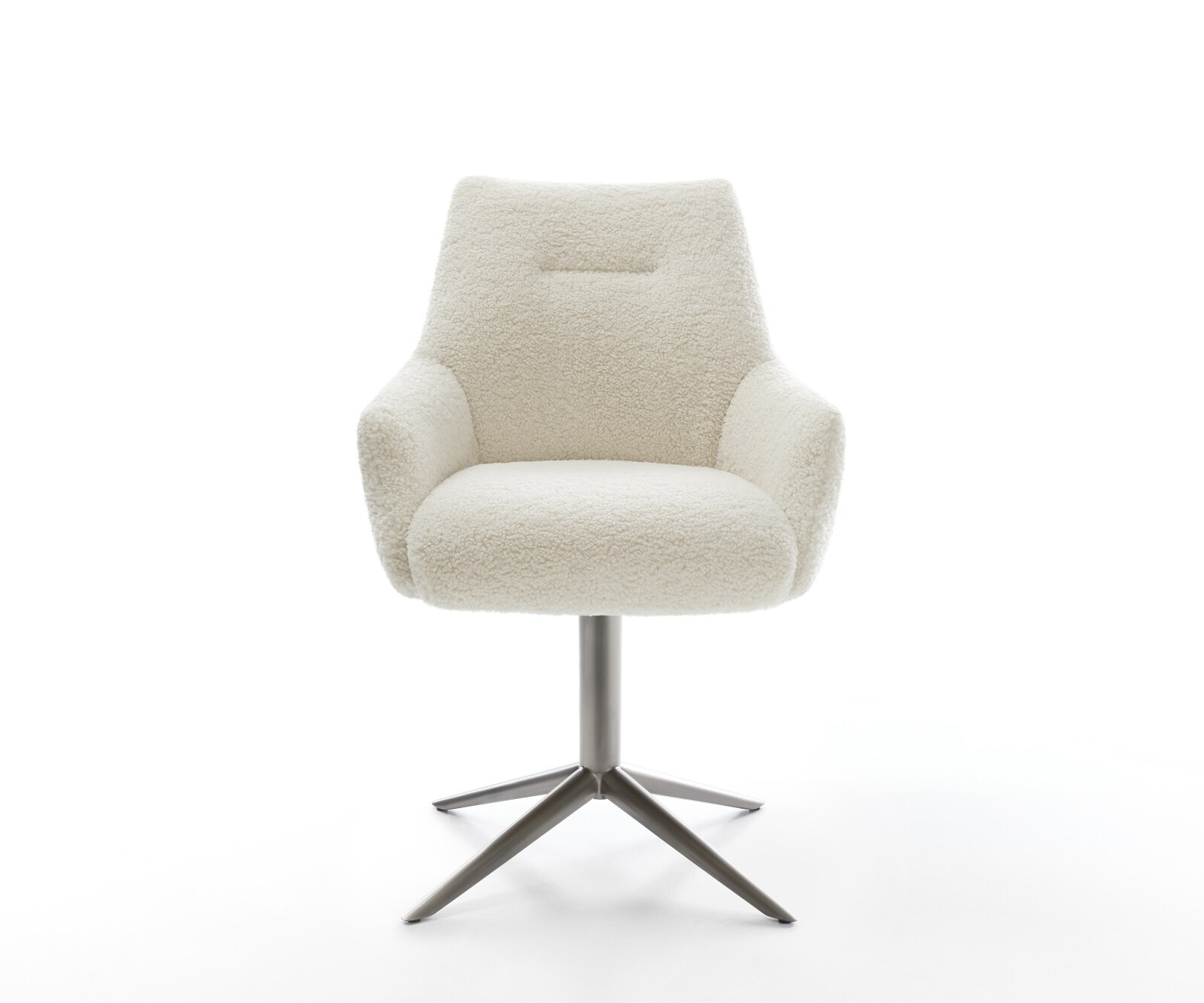Chaise-pivotante Alja-Flex avec accoudoirs tissu teddy beige pied de chaise 4 branches grafiete pivotement sur 360° fonction bascule resorts ensachés 2