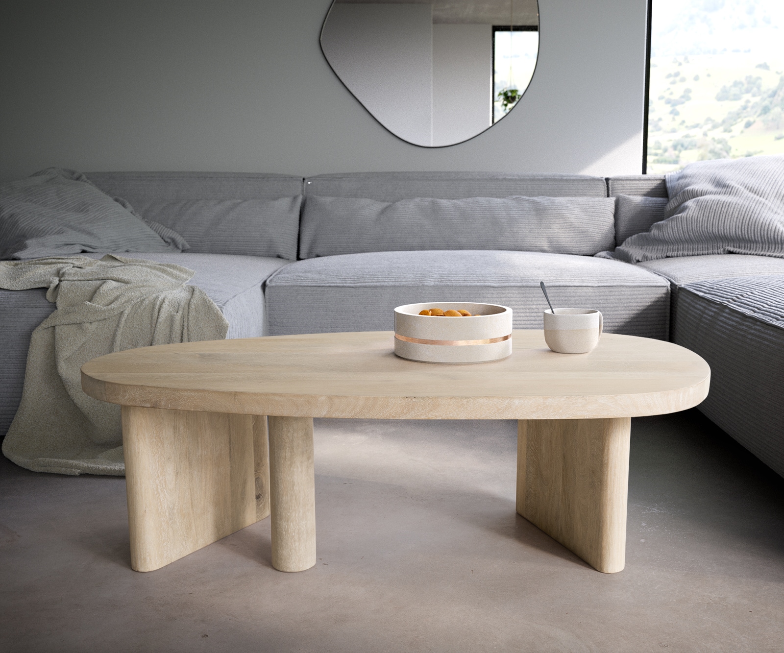 Table-basse Wido 110x50 cm Manguier White Wash 1 Table-basse Wido 110x50 cm Manguier White Wash 1