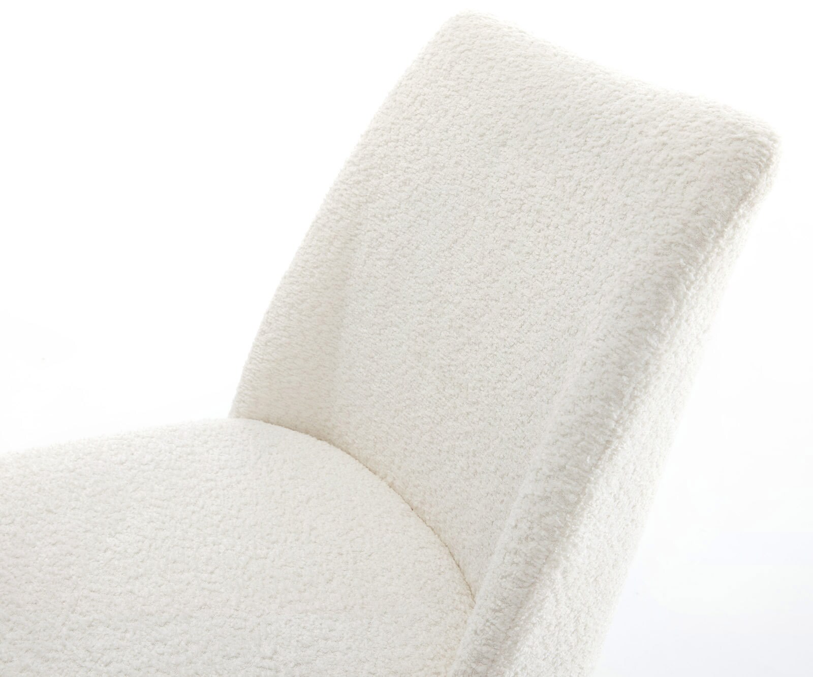 Chaise-pivotante Elso-Flex bouclé blanc pied croisé large aspect titane pivotement sur 360° ressorts ensachés 3