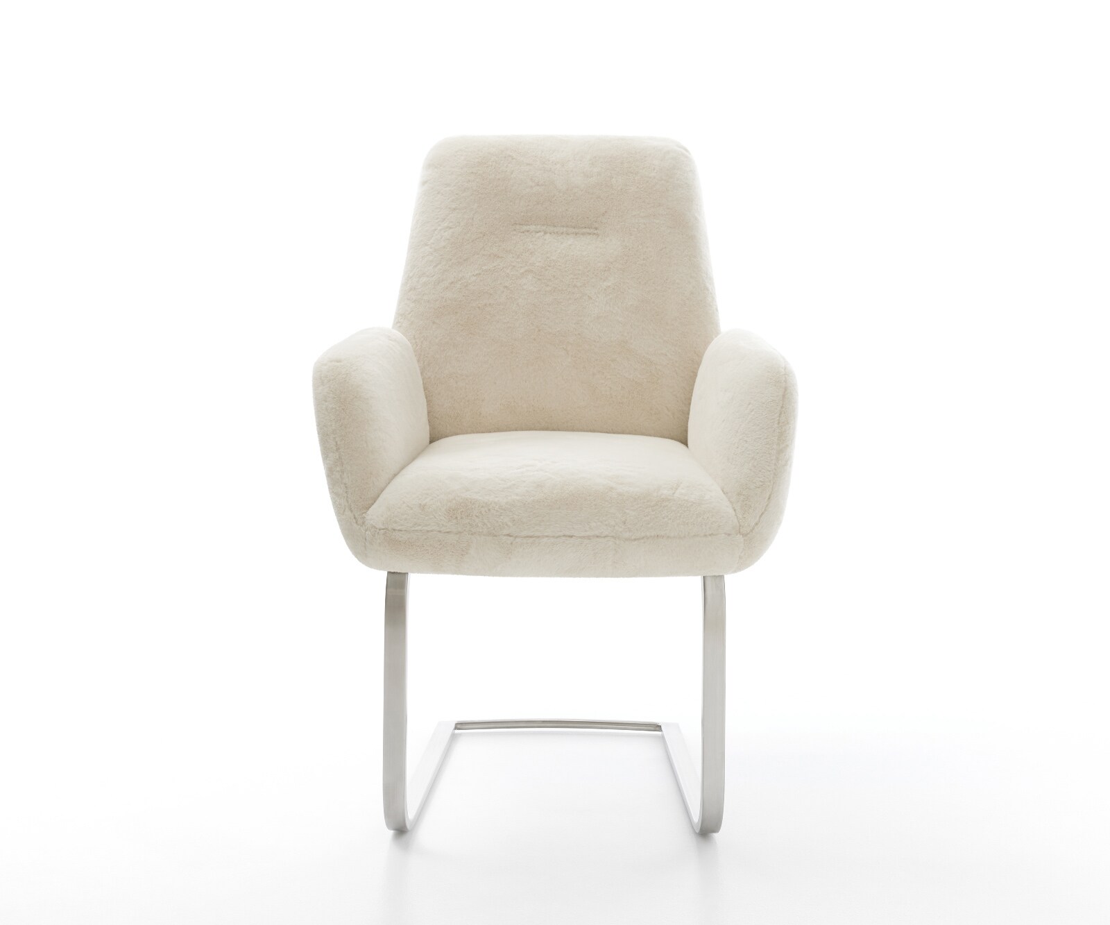 Cantilever Zoa-Flex peluche crème-blanc pied cantilever plat acier inoxydable resorts ensachés 2