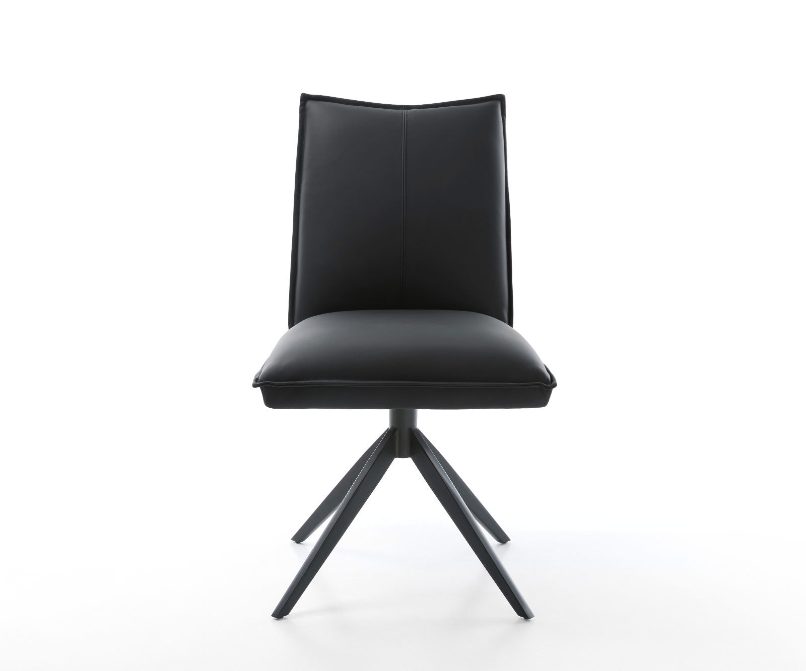 Chaise-pivotante Lelio-Flex cuir de vache noir pied croisé large noir pivotement sur 360° fonction bascule ressorts ensachés 2