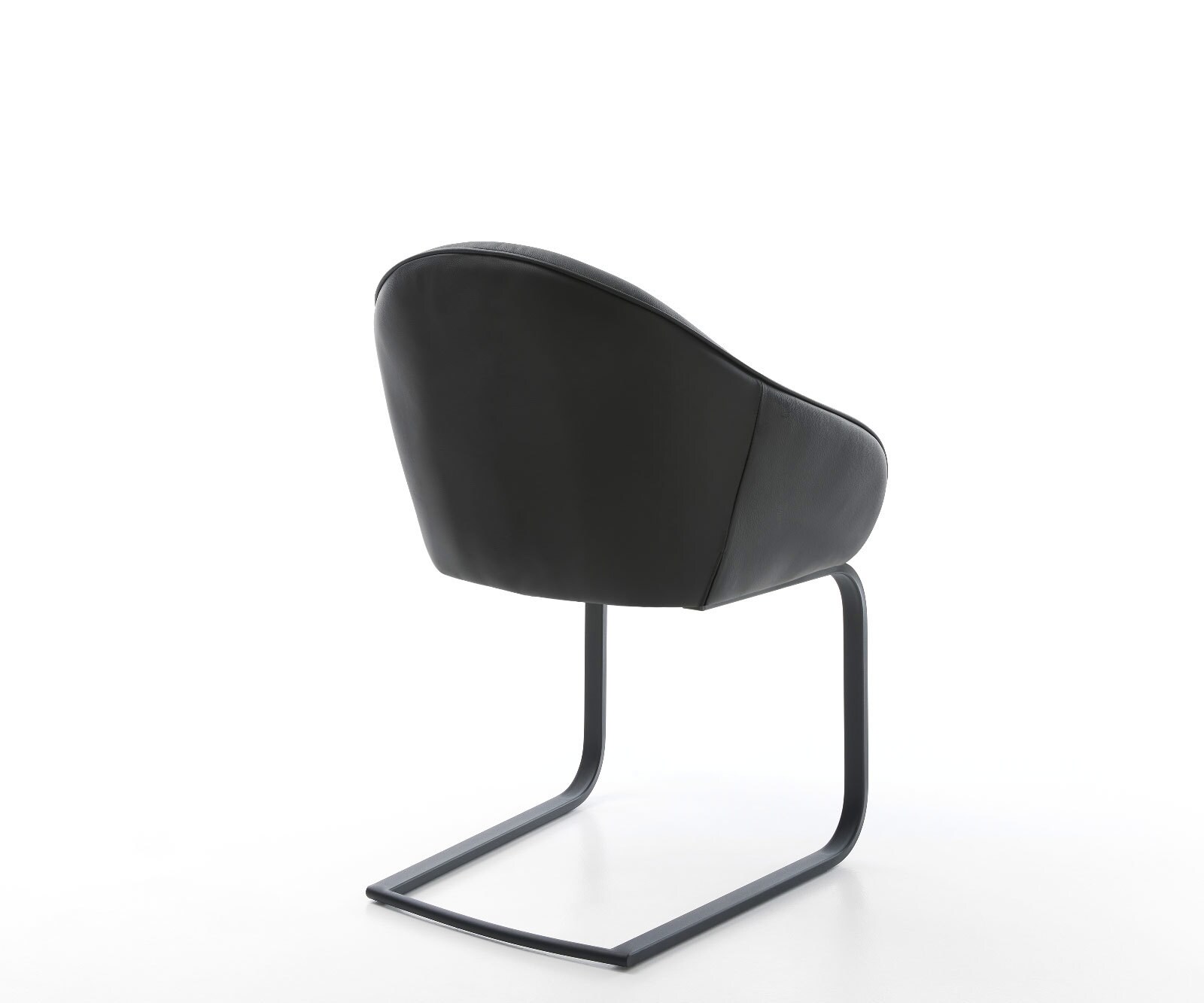 Cantilever Gaio-Flex cuir de vache noir pied cantilever plat noir 4 Cantilever Gaio-Flex cuir de vache noir pied cantilever plat noir 4