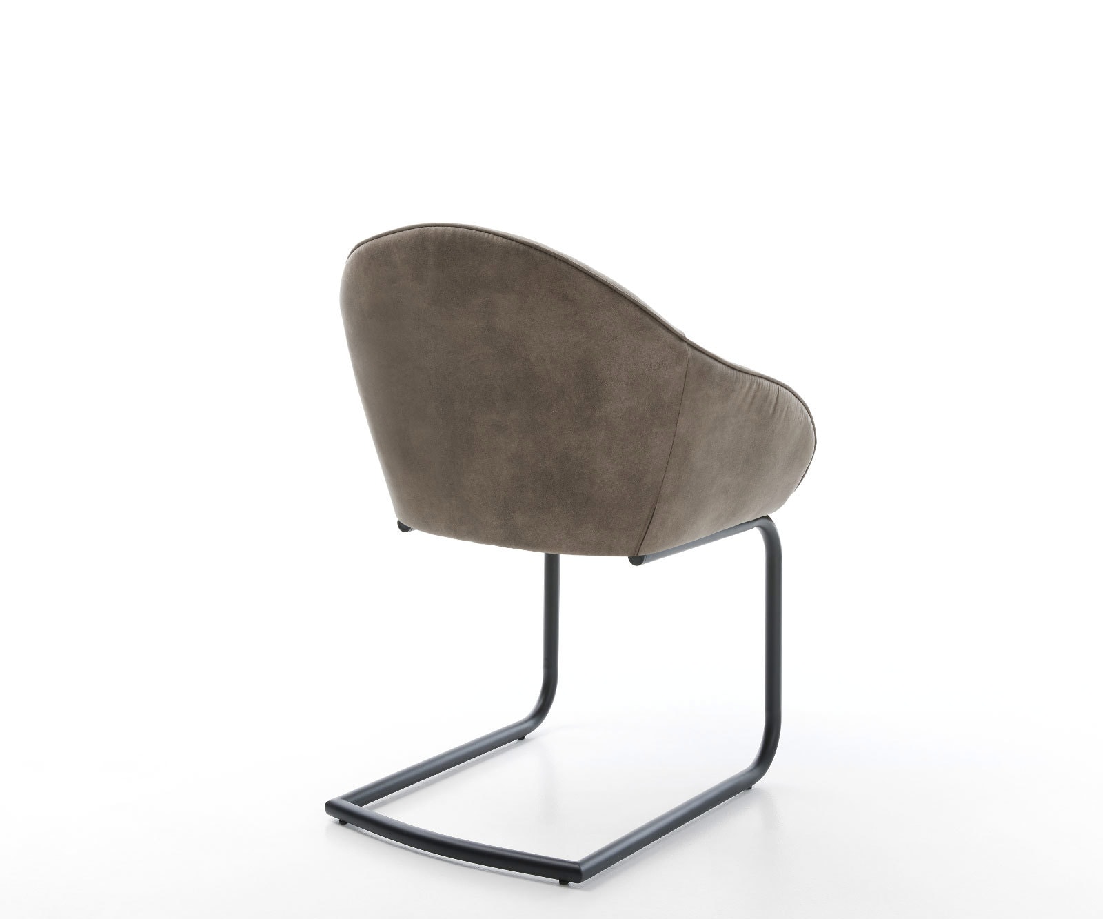 Cantilever Gaio-Flex microvelours taupe vintage pied cantilever rond noir 4 Cantilever Gaio-Flex microvelours taupe vintage pied cantilever rond noir 4